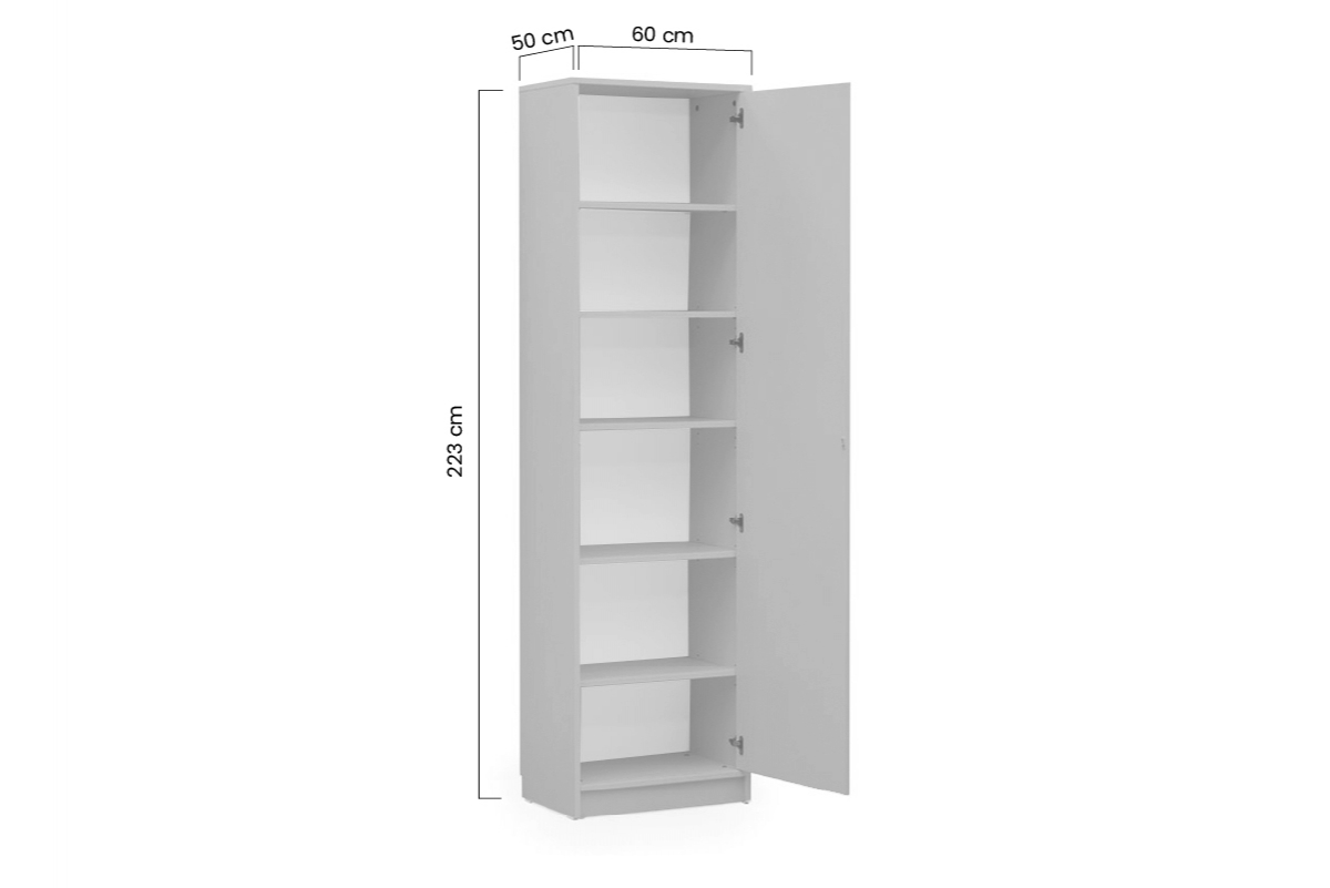 Szafa P - 60 cm do półkotapczanów Genius - biały połysk