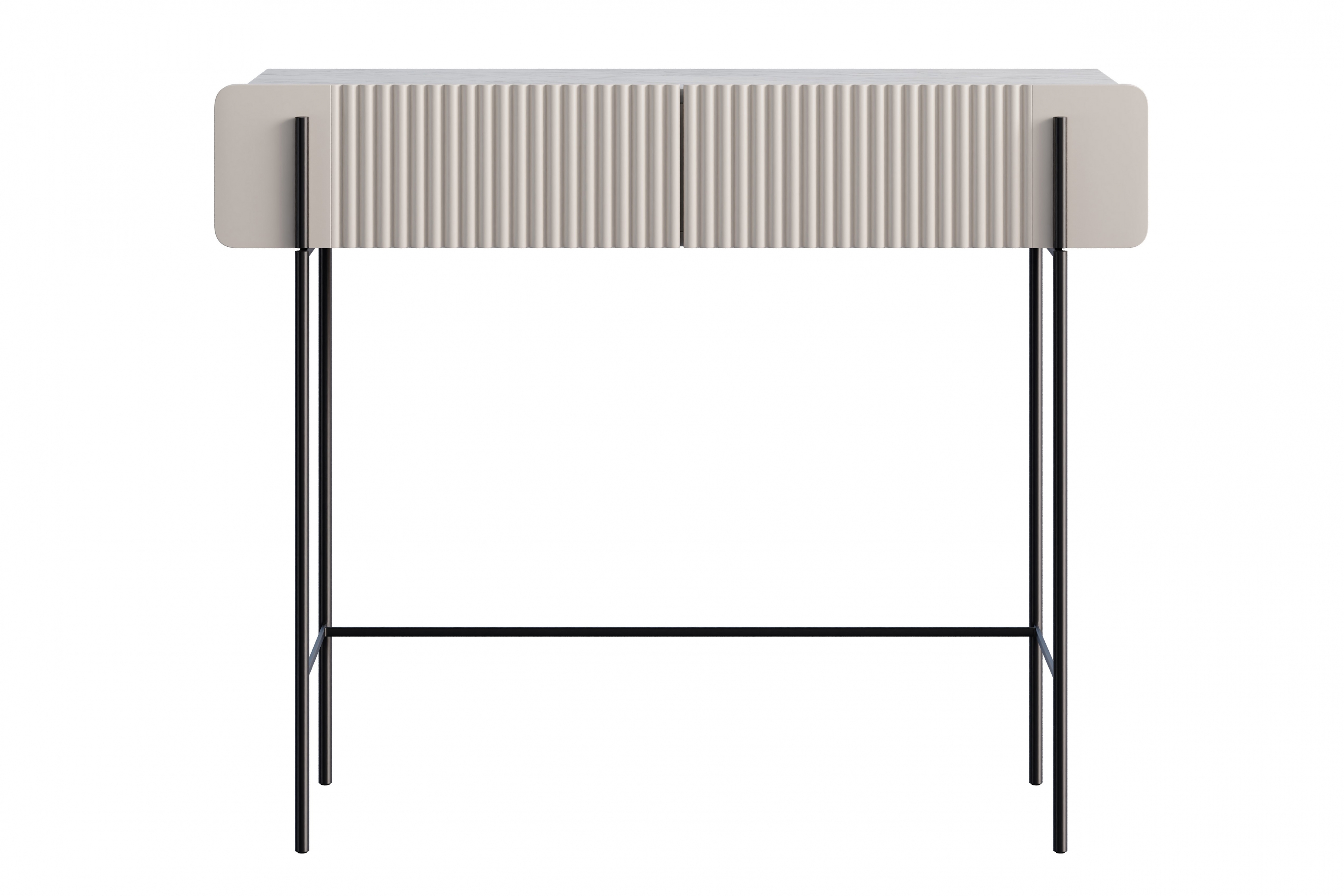 Toaletka Malmi 100 cm z szufladami - kaszmir / crema bianca / czarne nóżki - Wyprzedaż ekspozycji
