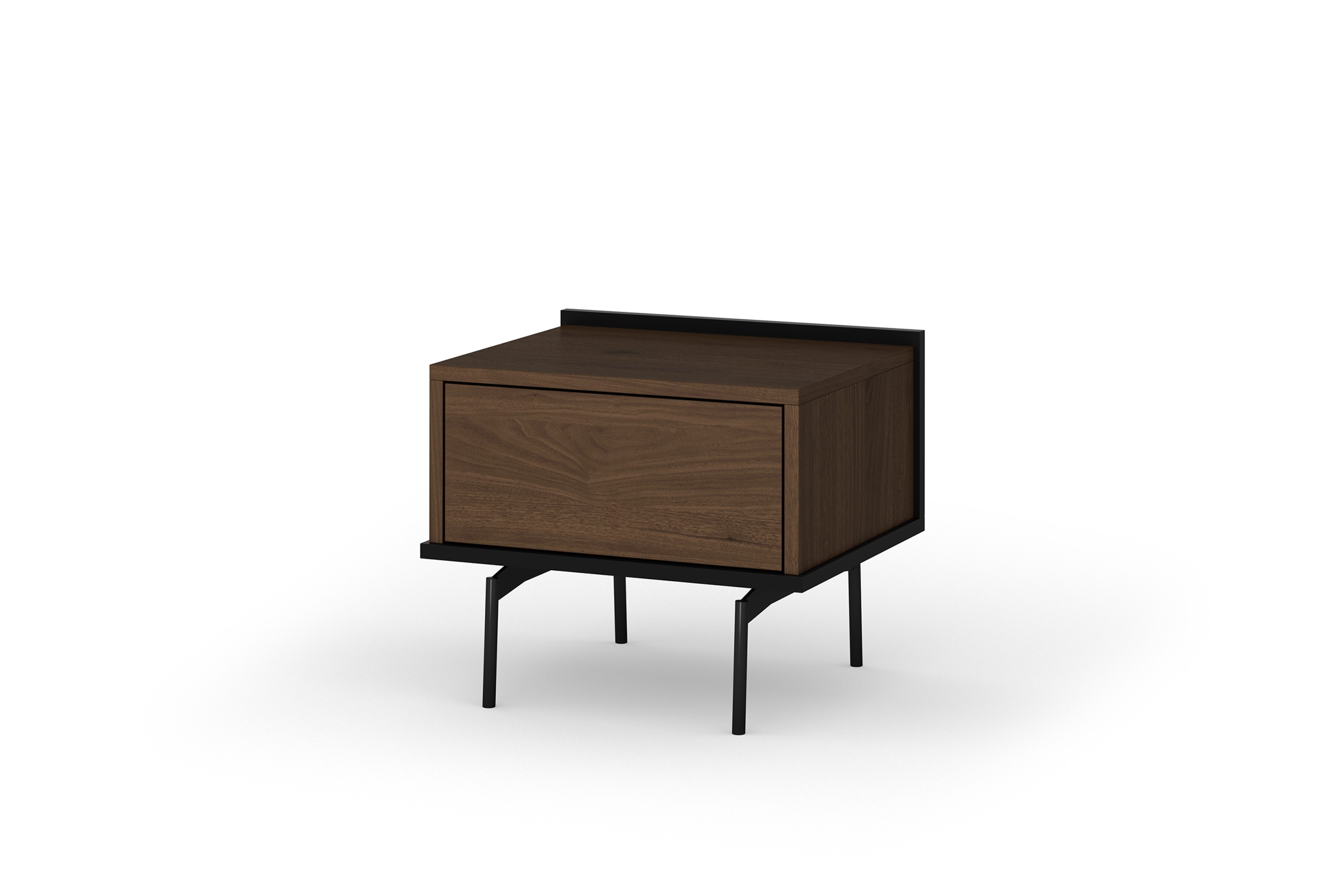 Szafka nocna Zenar z szufladą 50 cm - orzech elegant / czarny - Wyprzedaż ekspozycji