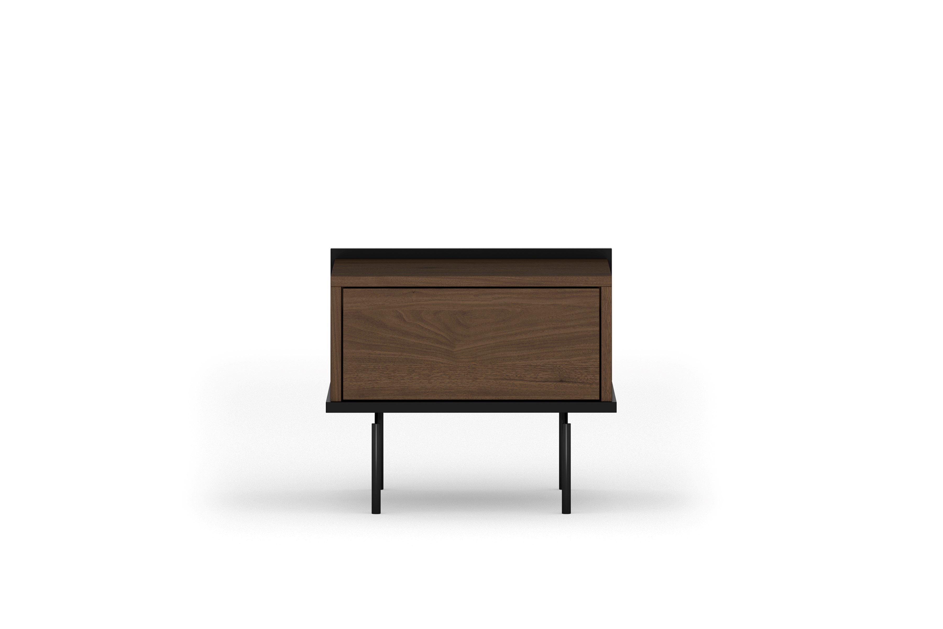 Szafka nocna Zenar z szufladą 50 cm - orzech elegant / czarny - Wyprzedaż ekspozycji