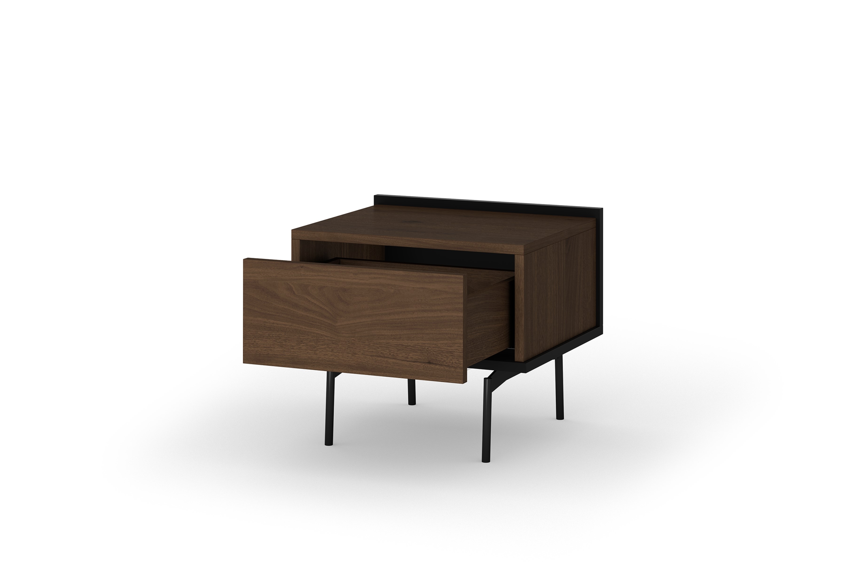 Szafka nocna Zenar z szufladą 50 cm - orzech elegant / czarny - Wyprzedaż ekspozycji