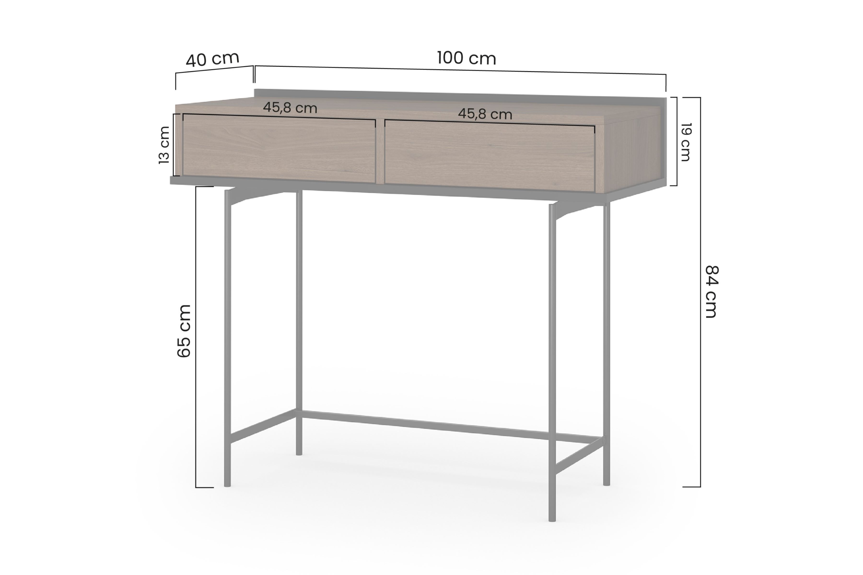 Konsola Zenar 100 cm z szufladami - orzech elegant / czarny - Wyprzedaż ekspozycji