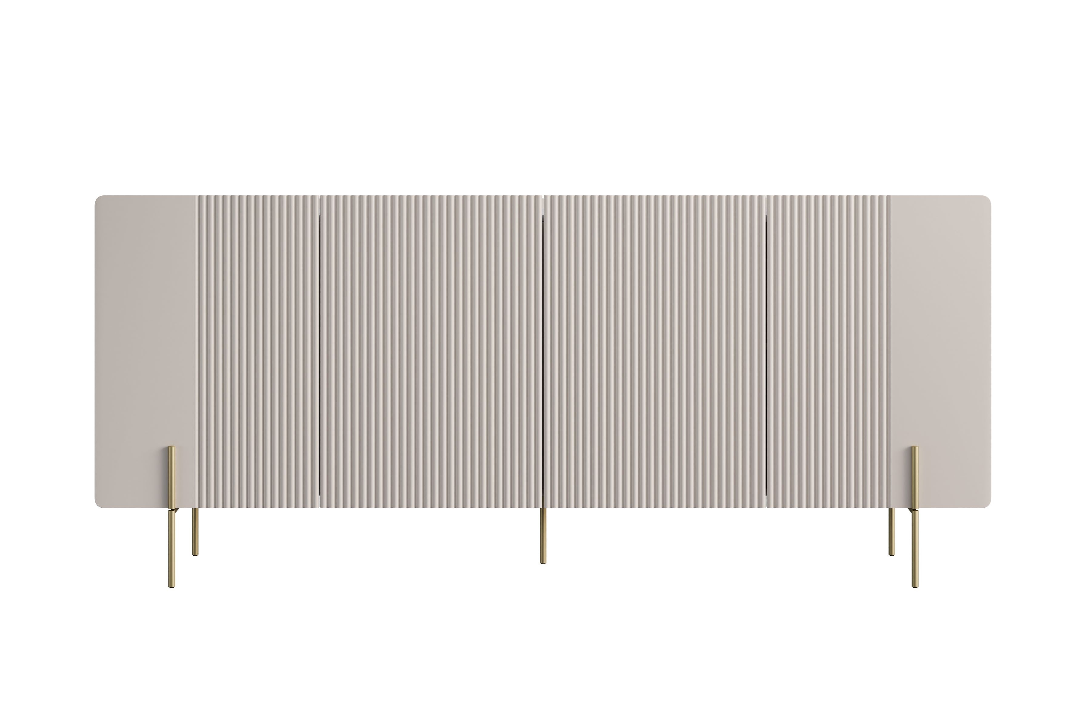 Komoda Malmi 200 cm czterodrzwiowa - kaszmir / złote nóżki - Wyprzedaż ekspozycji