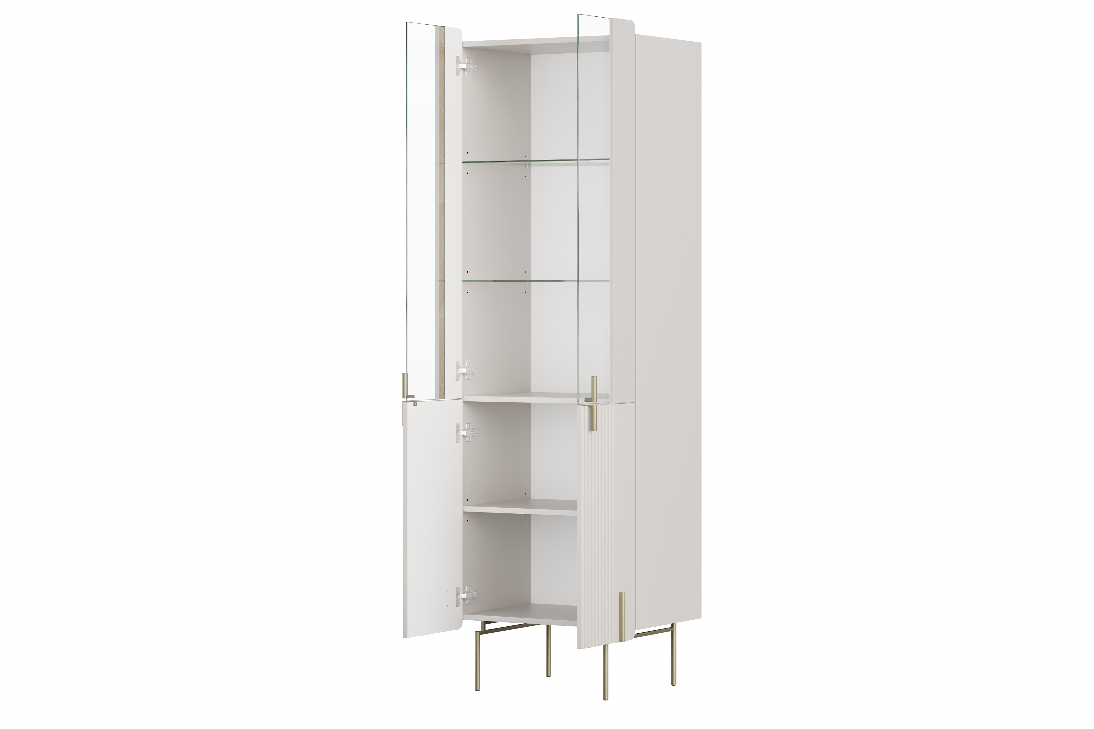 Witryna Malmi 60 cm czterodrzwiowa - kaszmir / złote nóżki - Wyprzedaż ekspozycji