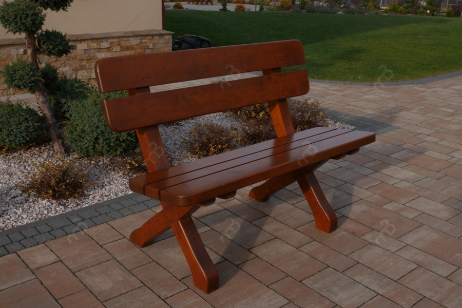 Zestaw mebli ogrodowych Excelent stół 120x72 cm + 2 krzesła + 2 ławki - cyprys  ławka ogrodowa