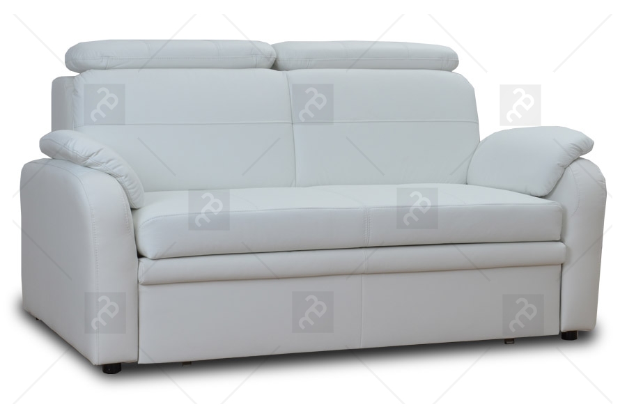 Sofa rozkładana do salonu Amber - skóra biała sofa w skórze 