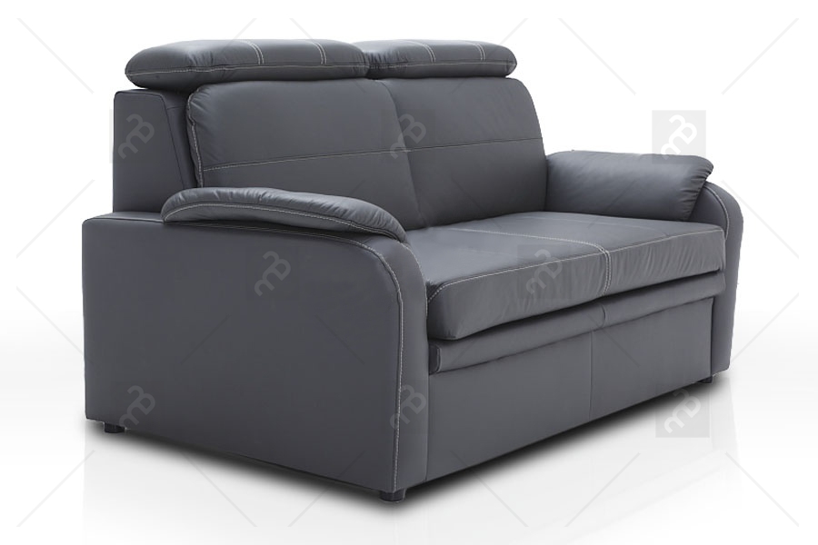 Sofa rozkładana do salonu Amber - skóra sofa z zagłówkami 