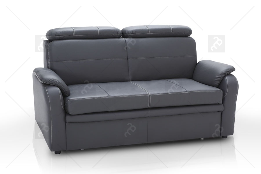 Sofa rozkładana do salonu Amber - skóra sofa z regulowanymi zagłówkami 