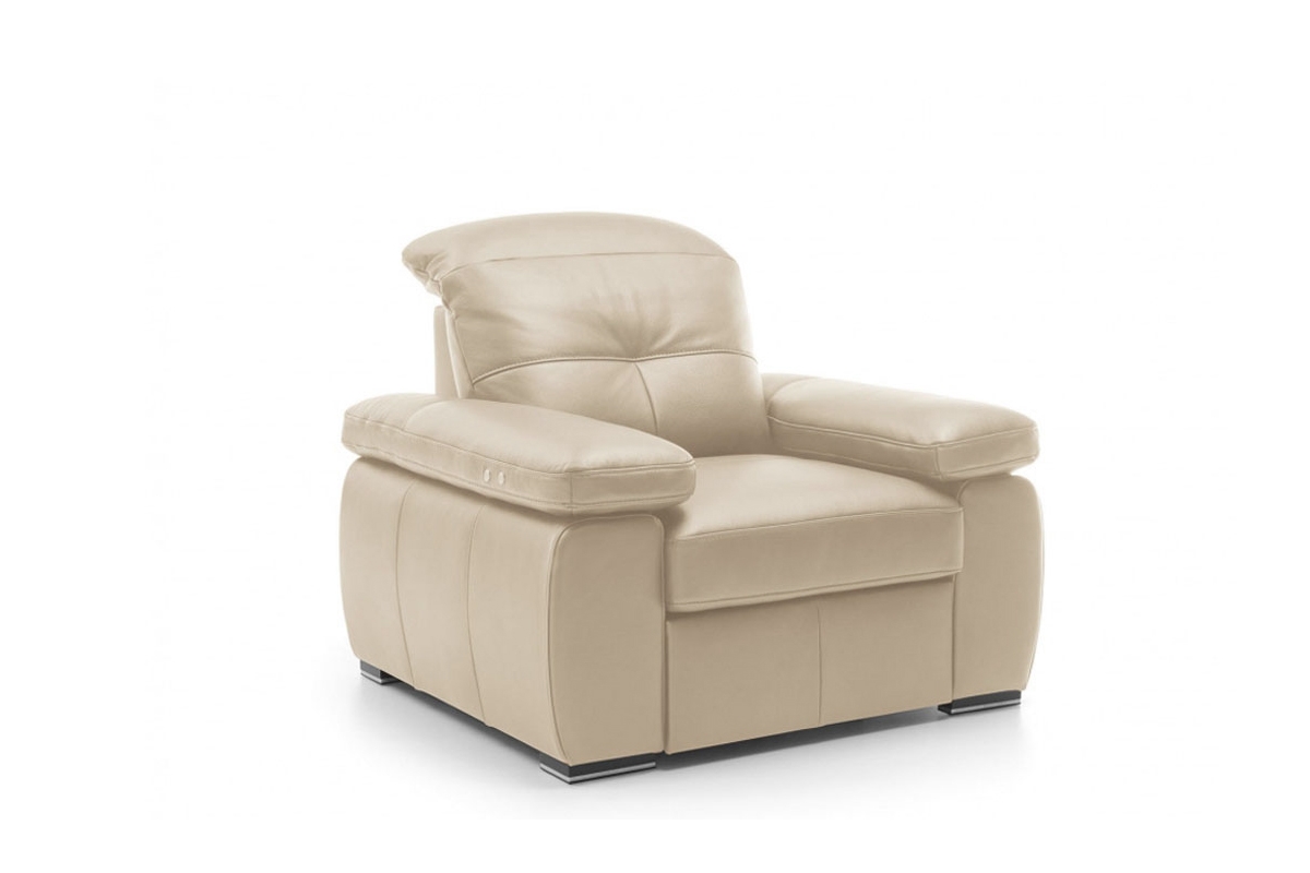 Fotel wypoczynkowy Legend z manualną funkcją relax kremowy fotel 