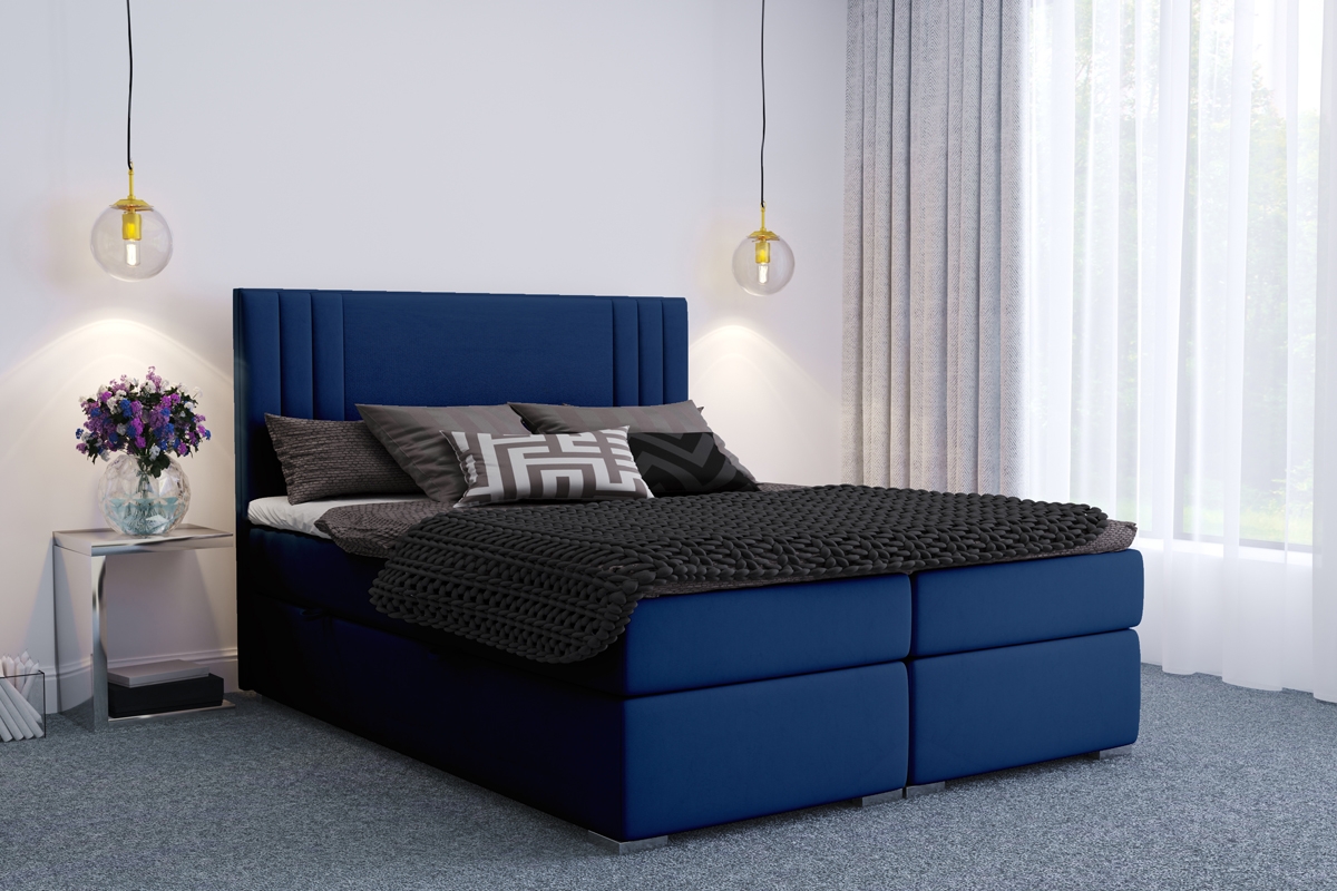Łóżko kontynentalne z pojemnikami Cyntia - 160x200 łóżko do sypialni 