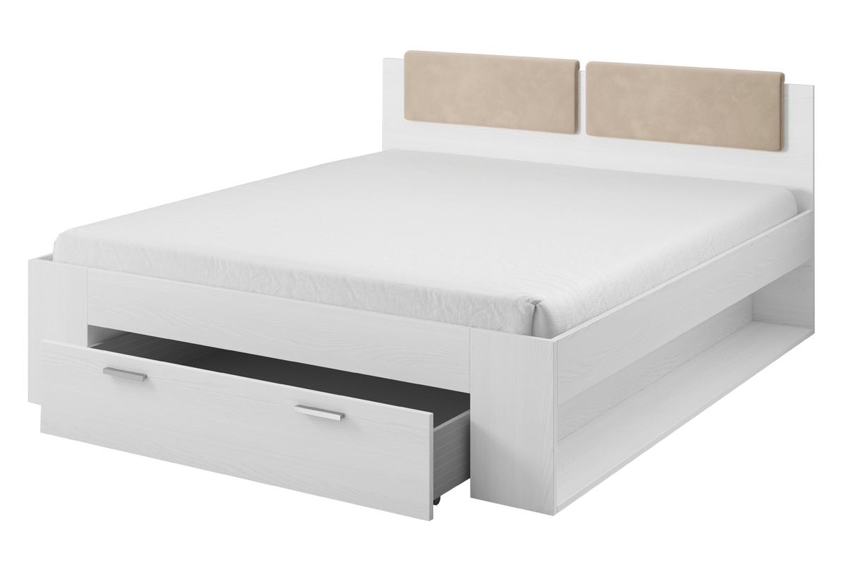 Zestaw mebli do sypialni Galaxy II - abisko ash - 5 elementów łóżko z szufladą i półką