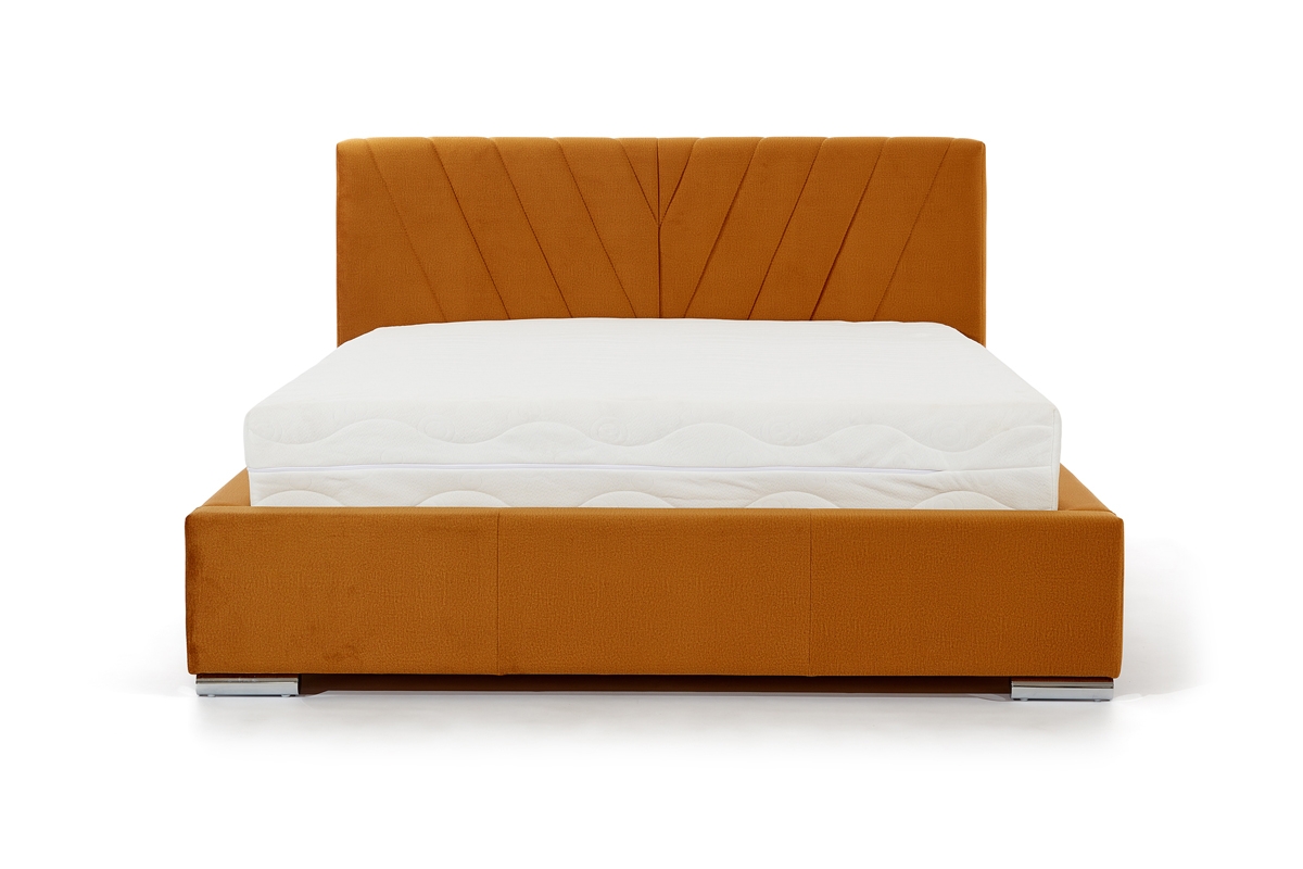 Łóżko sypialniane z pojemnikiem Catalia - 180x200 żółte łóżko 180x200 
