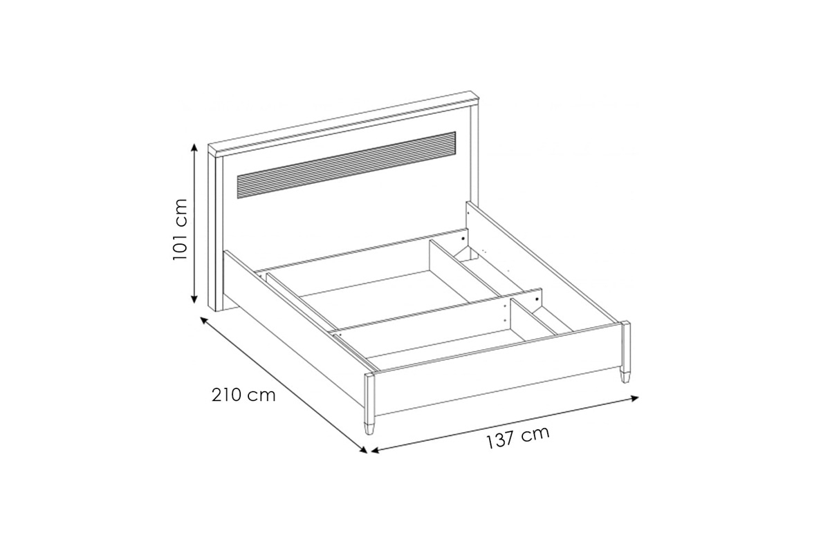 Łóżko do sypialni z pojemnikiem Desentio 160x200 - biel alpejska mat  łóżko meble bogart