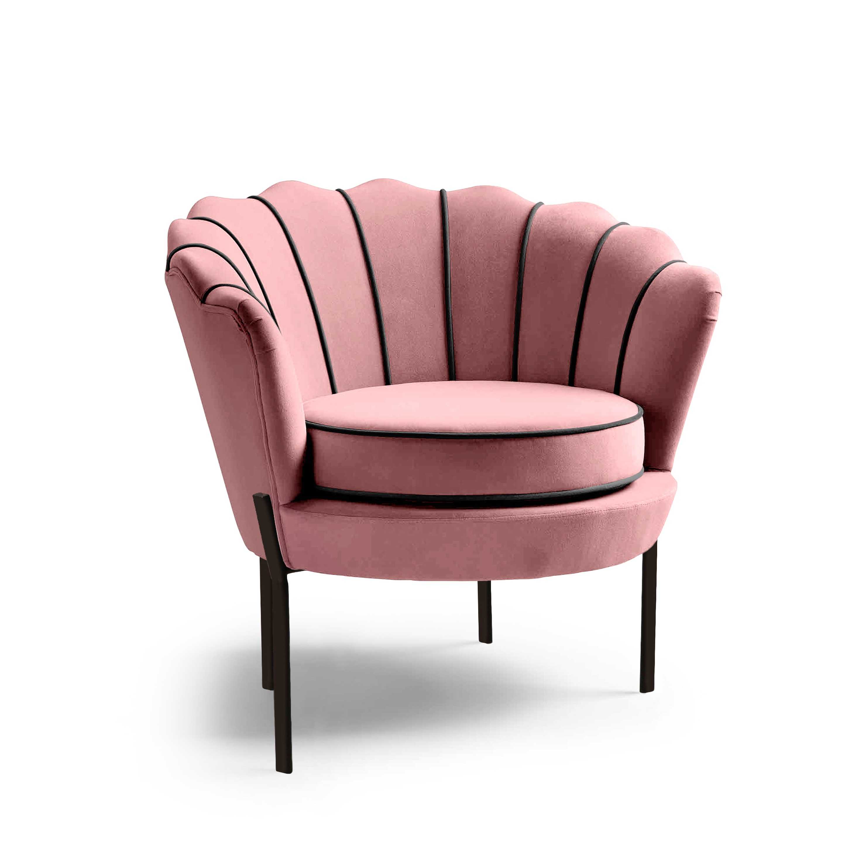 ANGELO fotel wypoczynkowy różowy / czarny angelo fotel wypoczynkowy różowy / czarny