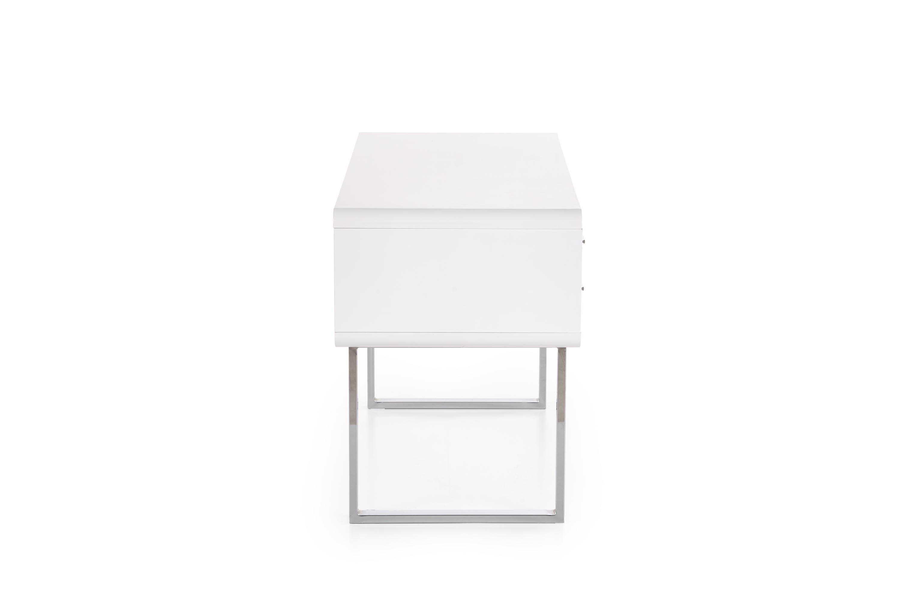 Nowoczesne biurko B30 z szufladami 120 cm - biały / chrom biurko do młodzieżowe