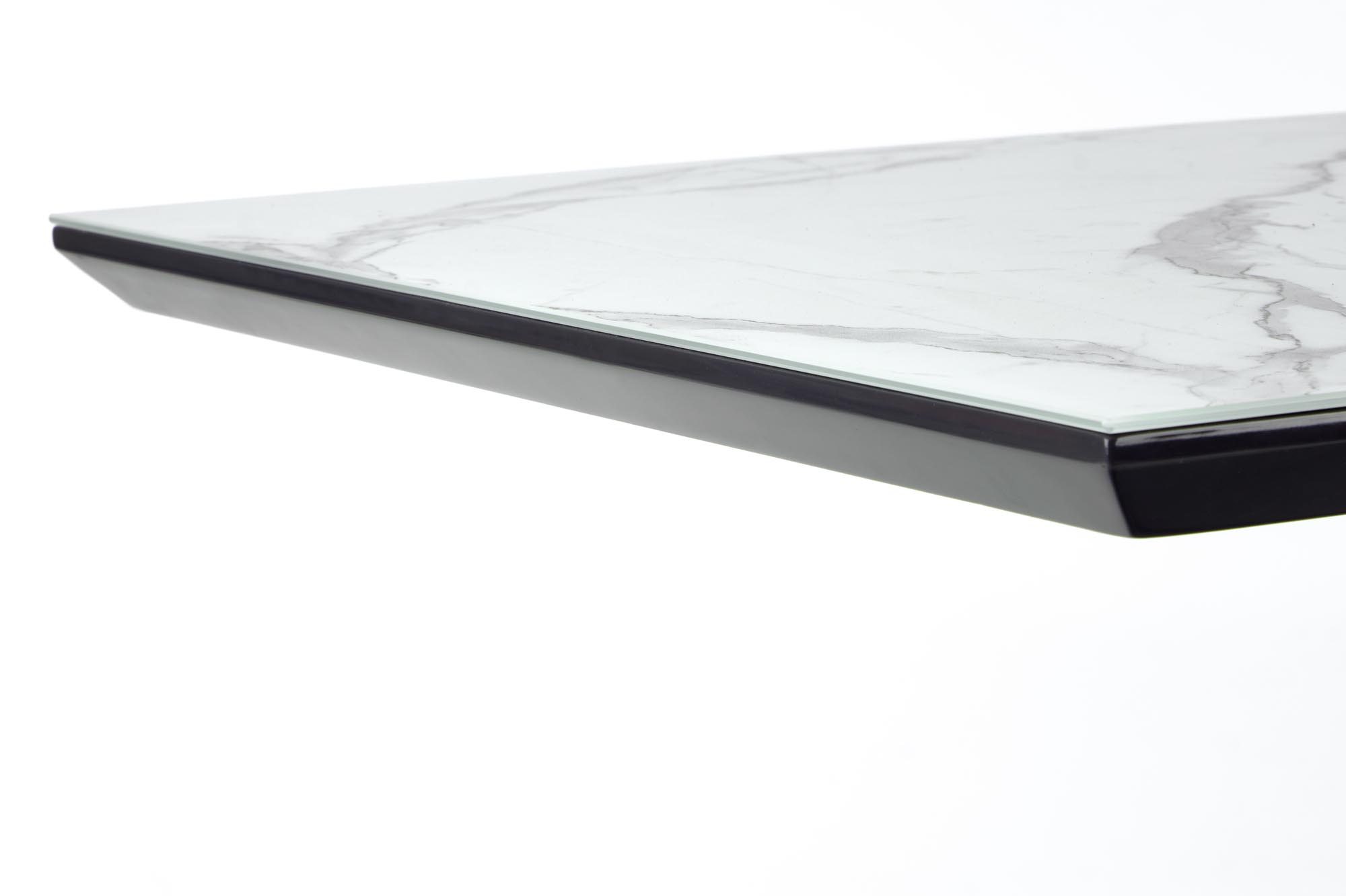 Stół do jadalni Diesel rozkładany 160-200x90 cm - biały marmur / popiel / czarny stół do jadalni