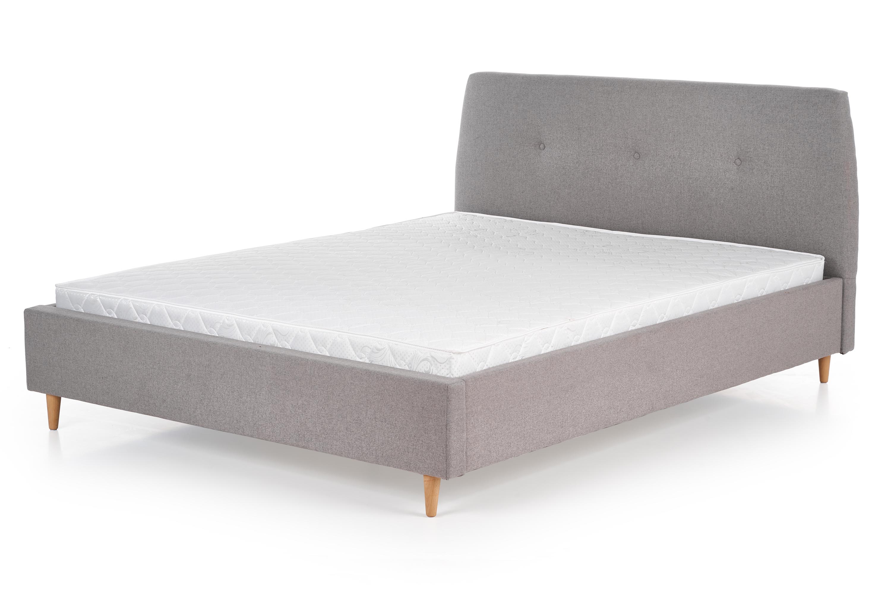 Łóżko tapicerowane Doris 160x200 - popiel szare łóżko