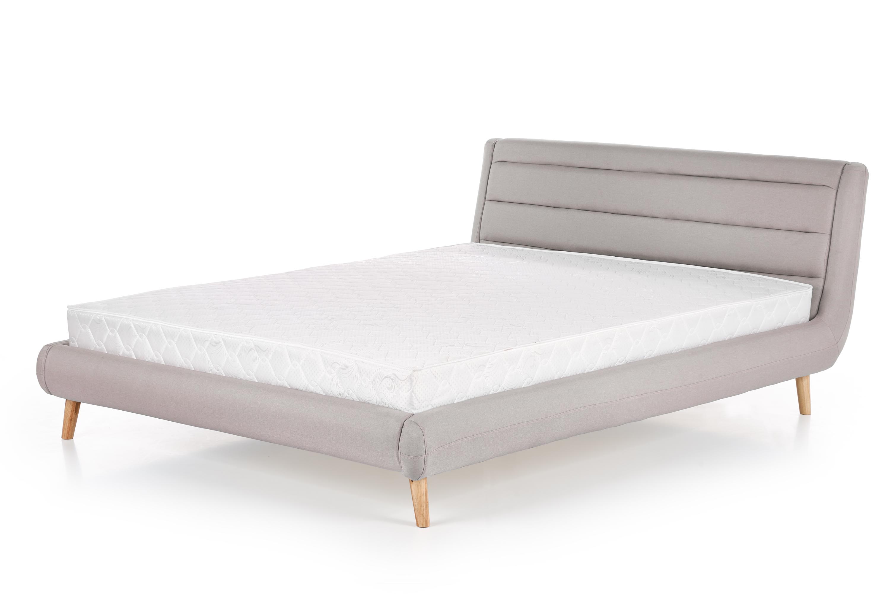 Łóżko tapicerowane Elanda 160x200 - jasny popiel nowoczesne łóżko tapicerowane