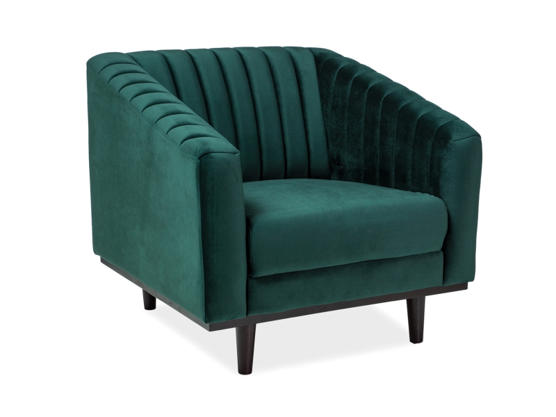 Fotel Asprey 1 Velvet zielony bluvel 78/wenge fotel wypoczynkowy 
