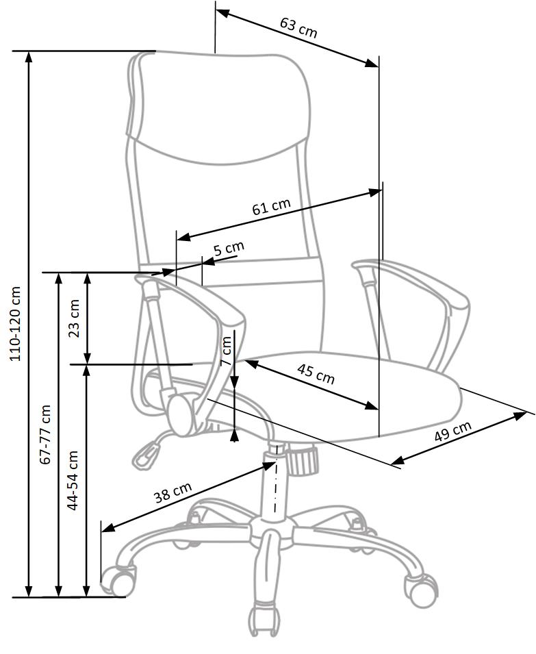 Fotel biurowy Vire z podłokietnikami i regulacją wysokości - czarny czarny fotel biurowy