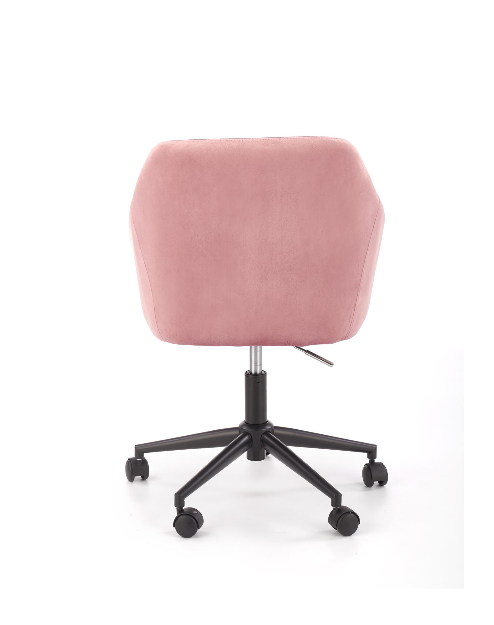 Fotel obrotowy Fresco - różowy velvet fotel dla dziewczynki
