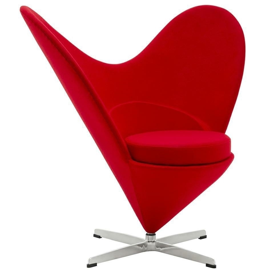 King Home Fotel SERCE czerwony włókno szklane, wełna, podstawa aluminiowa