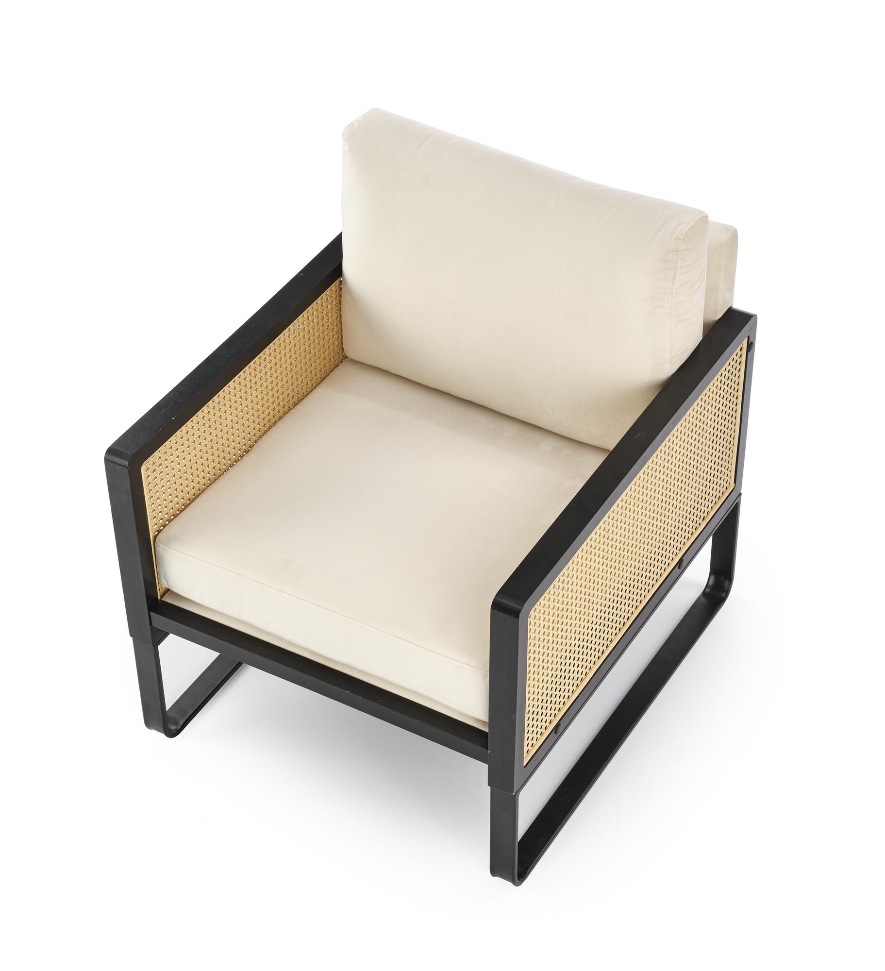 Fotel wypoczynkowy z podłokietnikami Ilario - czarny / naturalny fotel wypoczynkowy z podłokietnikami ilario - czarny / naturalny