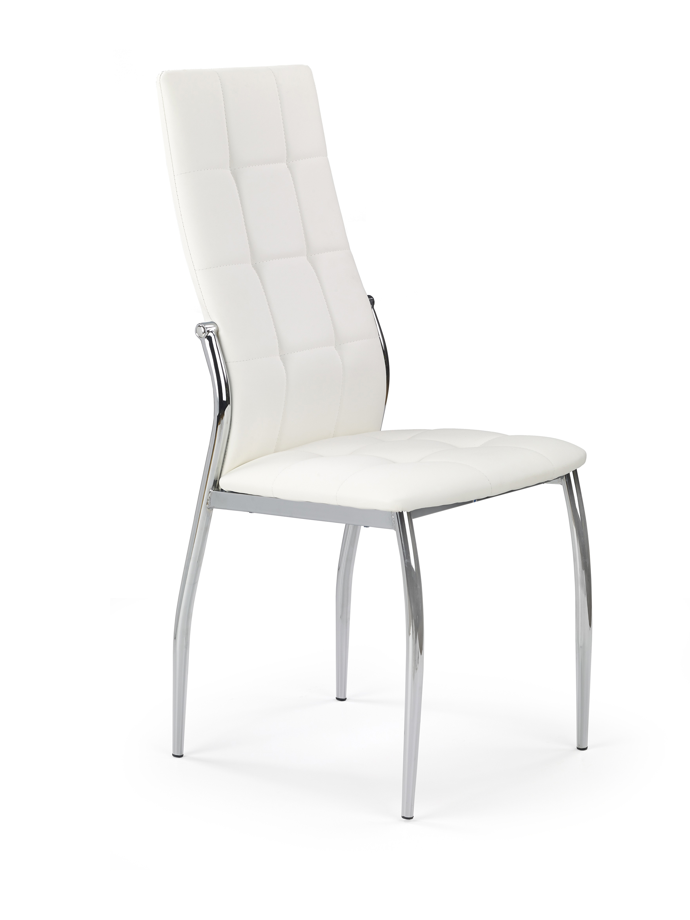 Krzesło tapicerowane K209 z metalowymi nogami - biały nowoczesne krzesło 