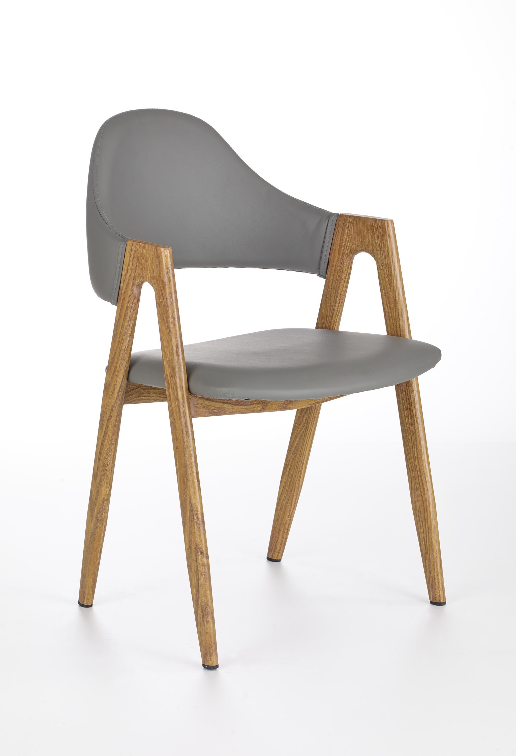 Krzesło tapicerowane K247 - popiel / ekoskóra / dąb miodowy k247 krzesło popiel-dąb miodowy