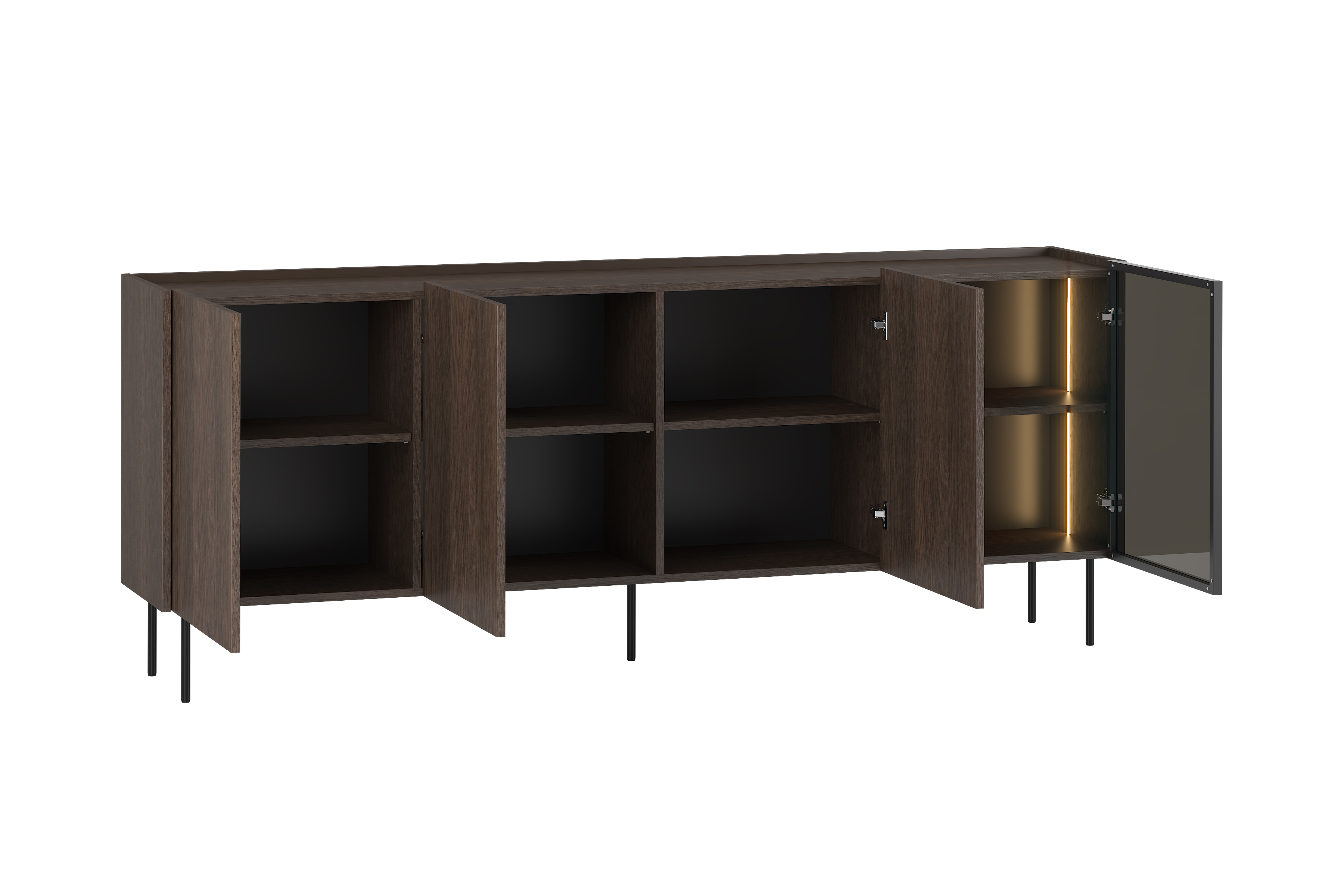 Komoda Dunari 220 cm czterodrzwiowa - dąb dunin