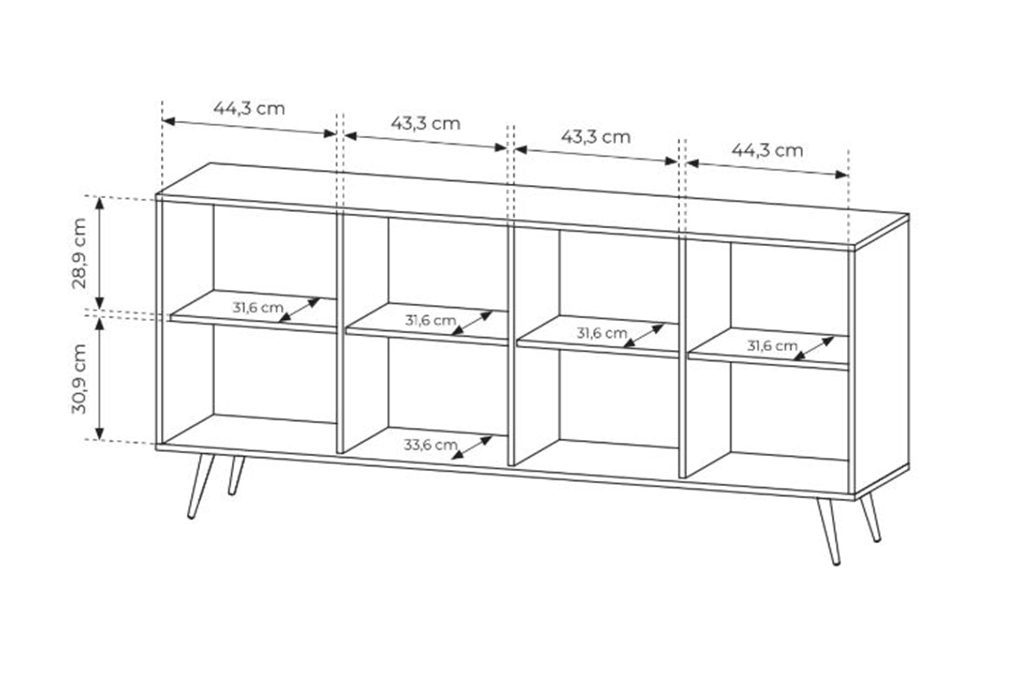 Komoda Flaro 183 cm z oświetleniem - dąb dunin