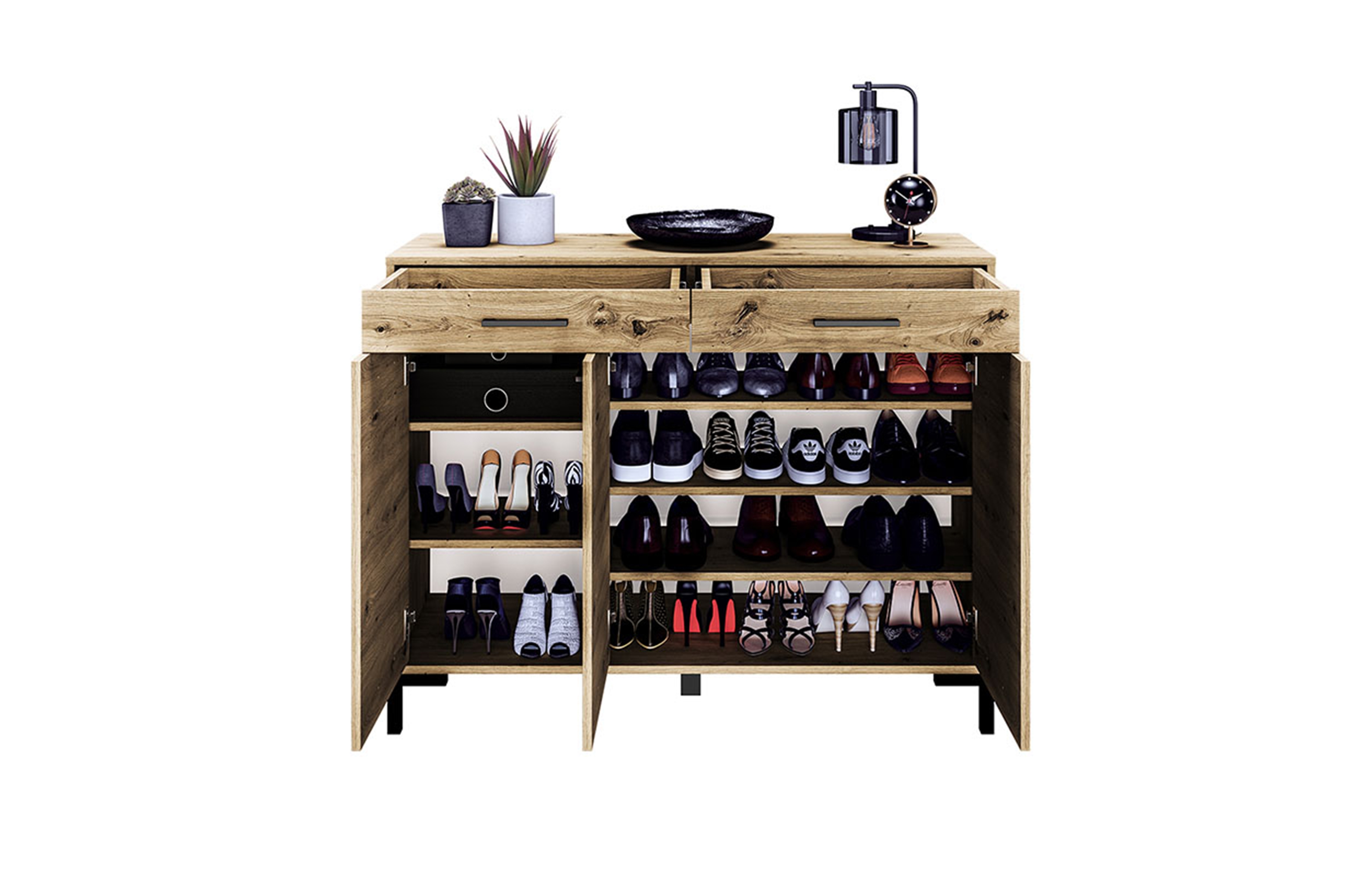 Komoda trzydrzwiowa Klarso 14 z szufladami 120 cm - dąb artisan