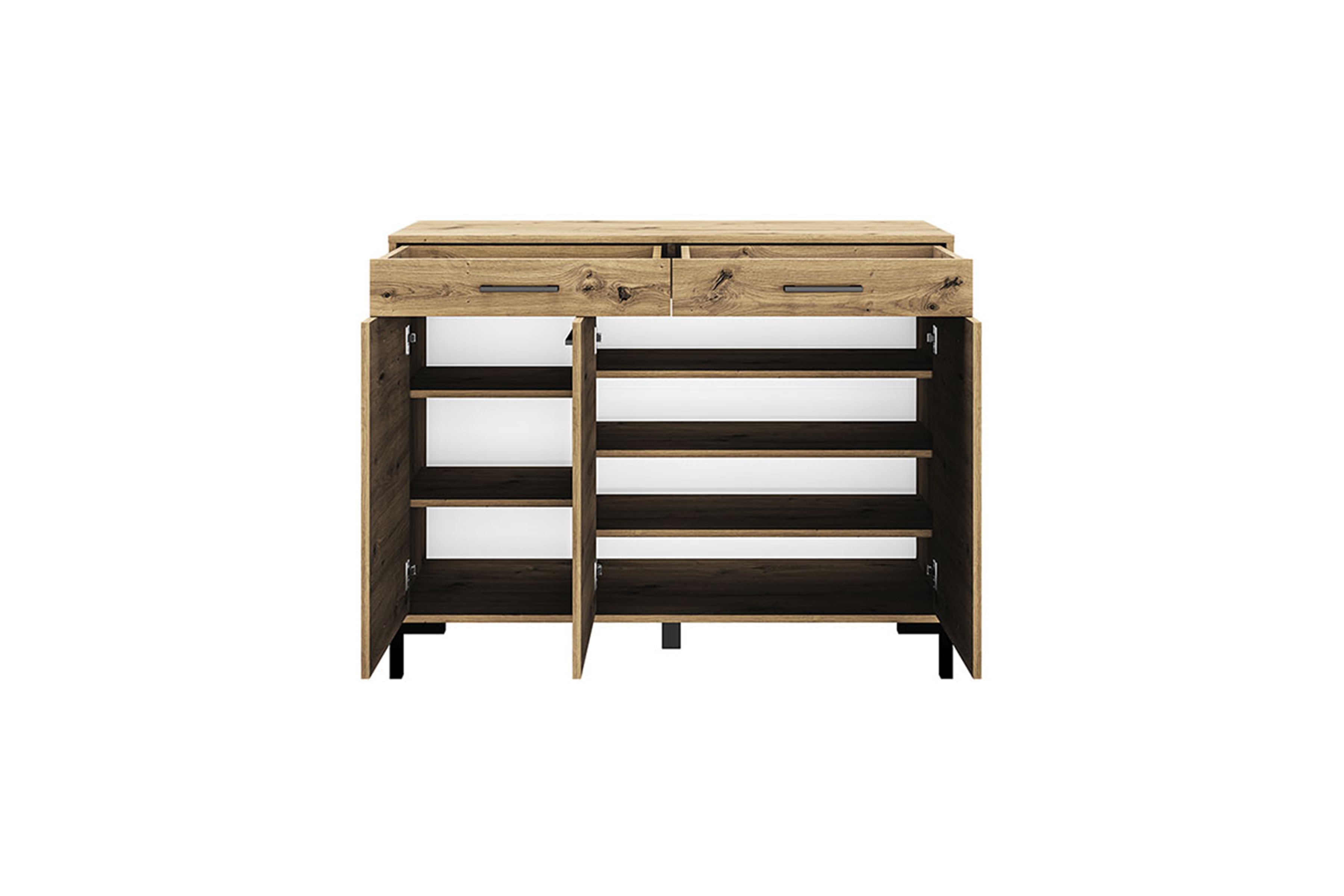 Komoda trzydrzwiowa Klarso 14 z szufladami 120 cm - dąb artisan