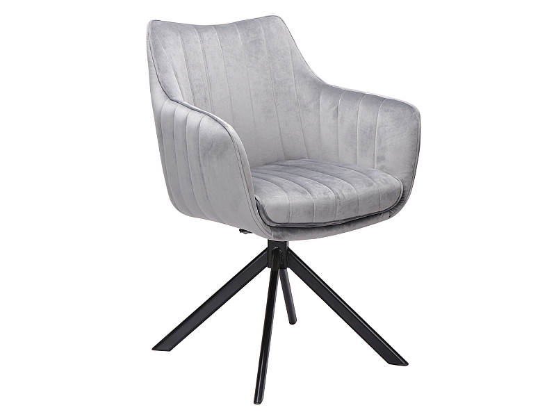 Krzesło tapicerowane Azalia Velvet - szary / Bluvel 14 / czarne nogi Krzesło tapicerowane Azalia Velvet - szary / Bluvel 14 / czarne nogi