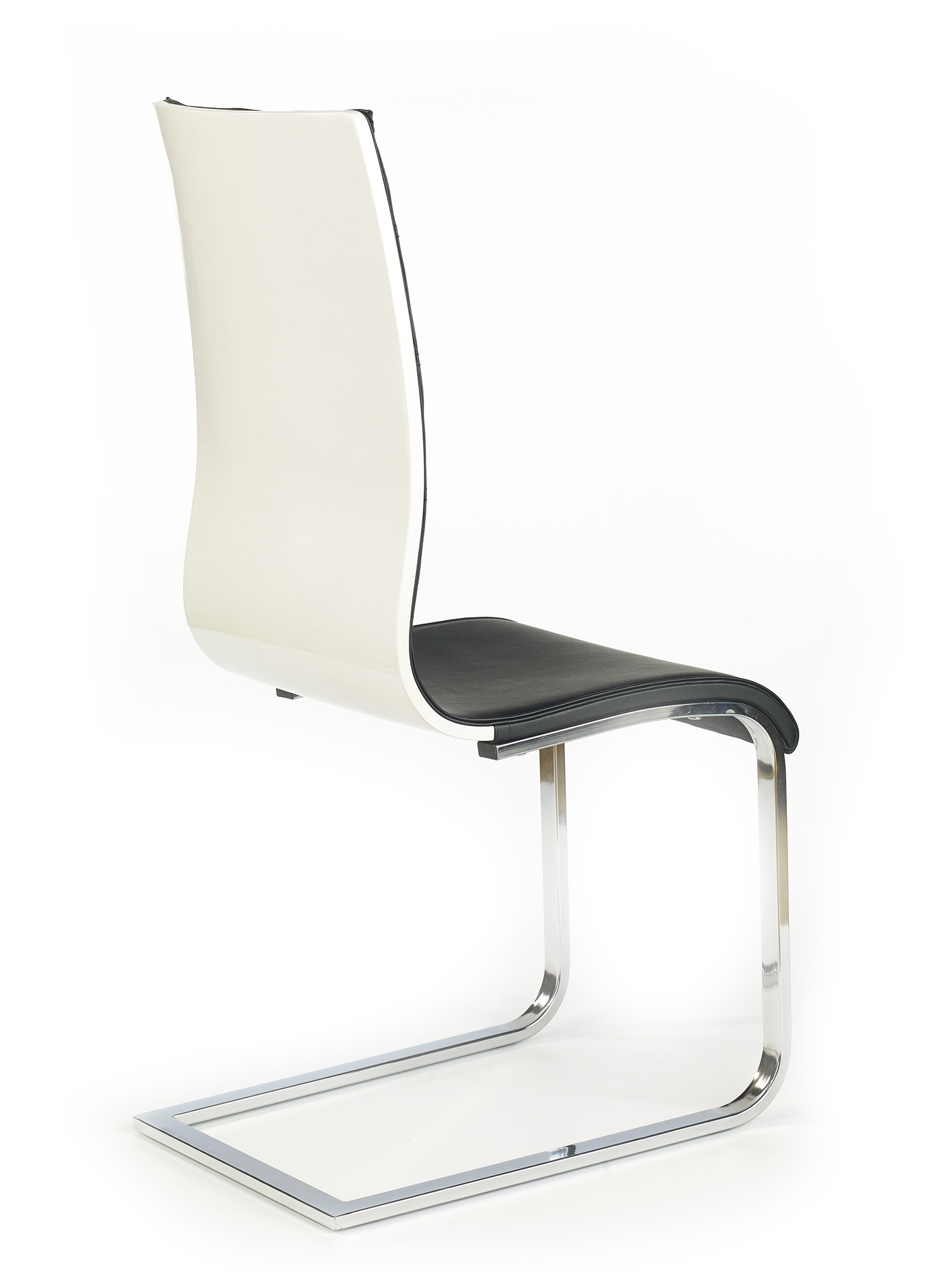 Krzesło tapicerowane K104 - czarny / biały krzesło z ekoskóry