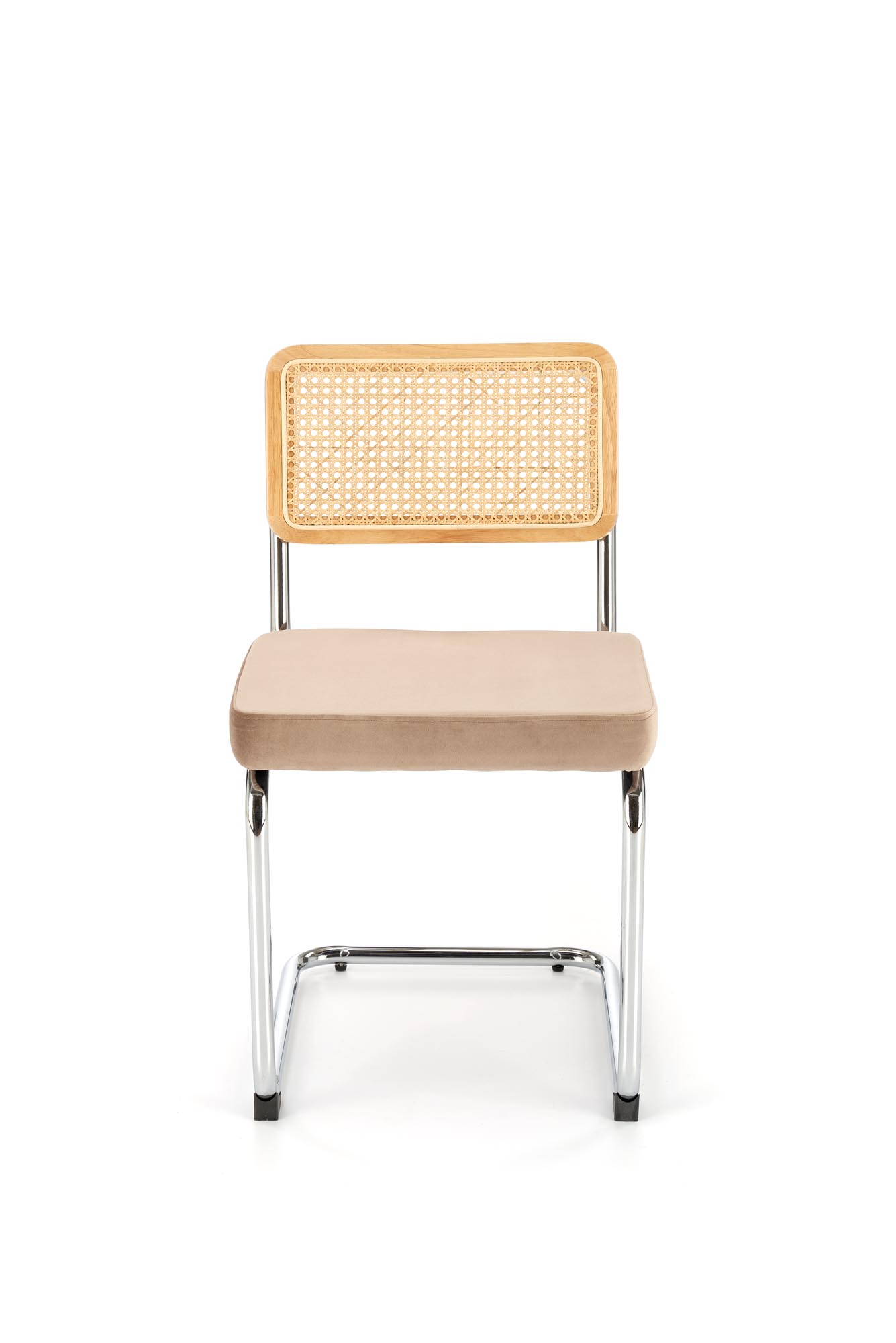 Krzesło metalowe z tapicerowanym siedziskiem K504 - beżowy / naturalny krzesło metalowe z tapicerowanym siedziskiem k504 - beżowy / naturalny