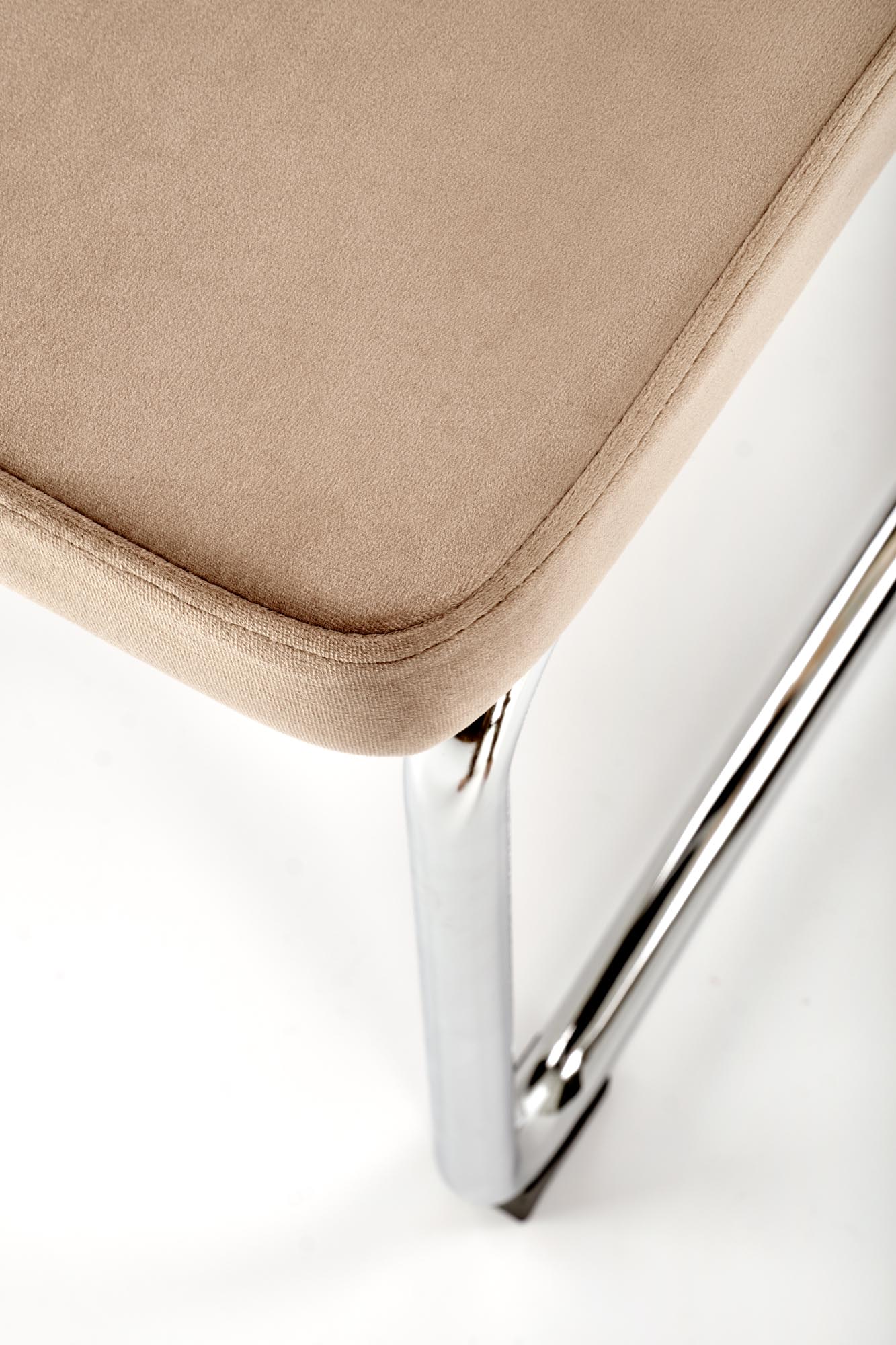 Krzesło metalowe z tapicerowanym siedziskiem K504 - beżowy / naturalny krzesło metalowe z tapicerowanym siedziskiem k504 - beżowy / naturalny