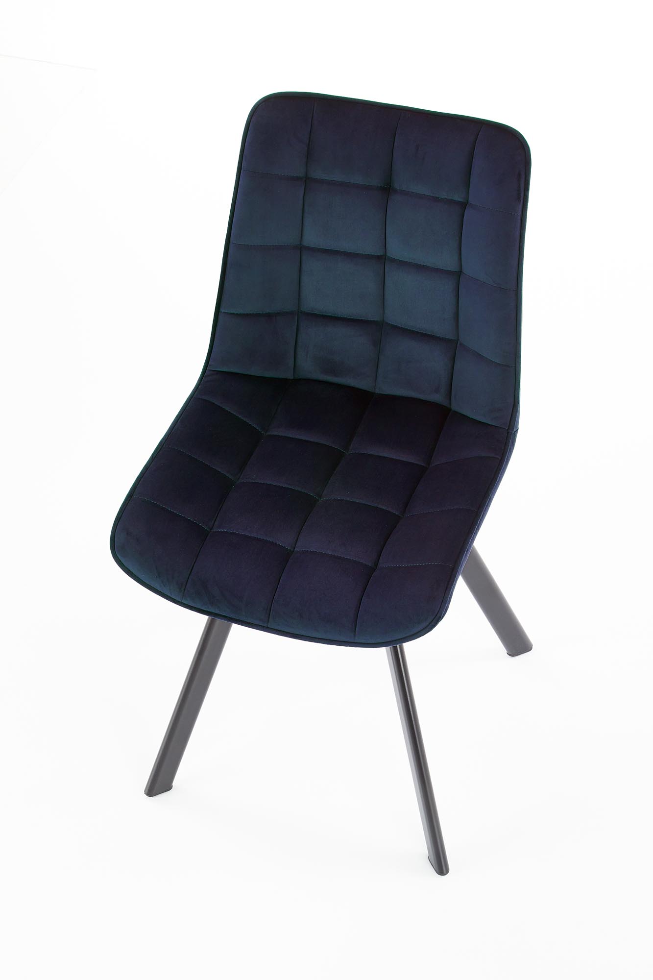 Krzesło tapicerowane K332 na metalowych nogach - granat granatowe krzesło tapicerowane