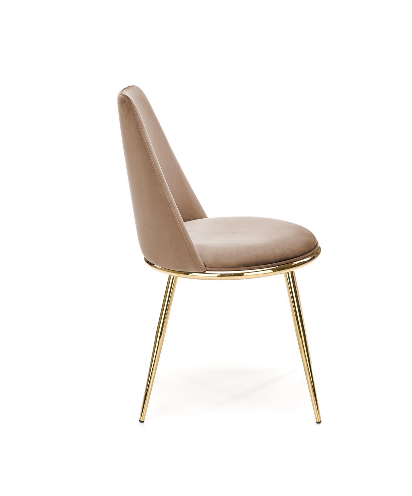 Krzesło tapicerowane K460 - beżowy / złoty krzesło tapicerowane k460 - beżowy / złoty