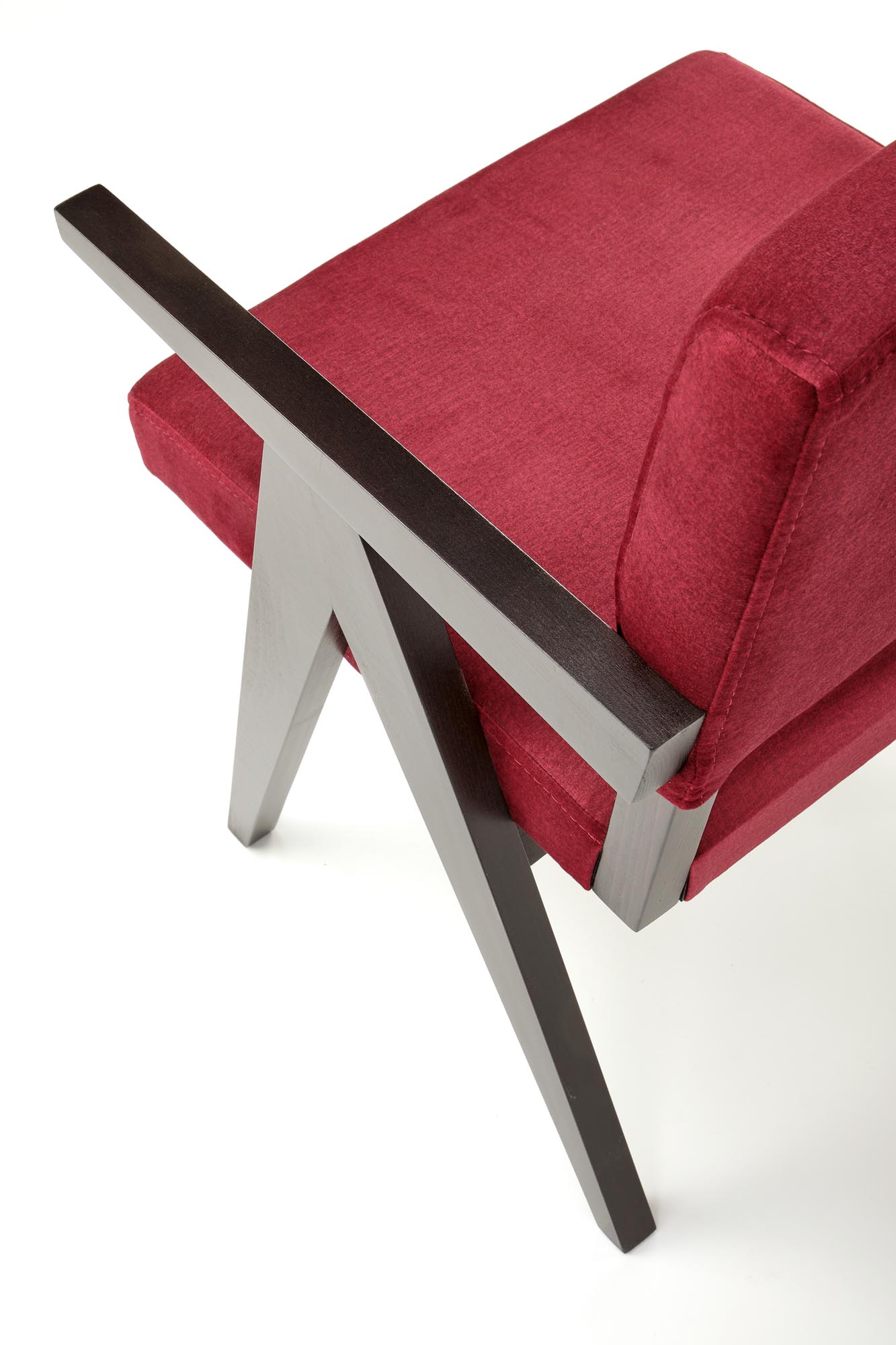 Krzesło tapicerowane z podłokietnikami Memory - heban / bordo krzesło tapicerowane z podłokietnikami memory - heban / bordo