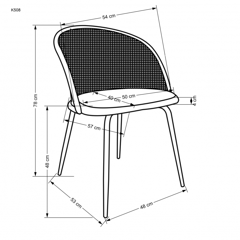 Krzesło z tapicerowanym siedziskiem K508 - popielaty krzesło z tapicerowanym siedziskiem k508 - popielaty