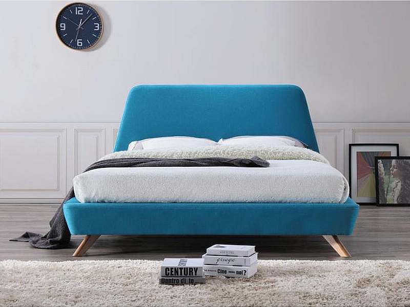 Łóżko tapicerowane Gant 160x200 - turkus tapicerowane łóżko art deco 160x200