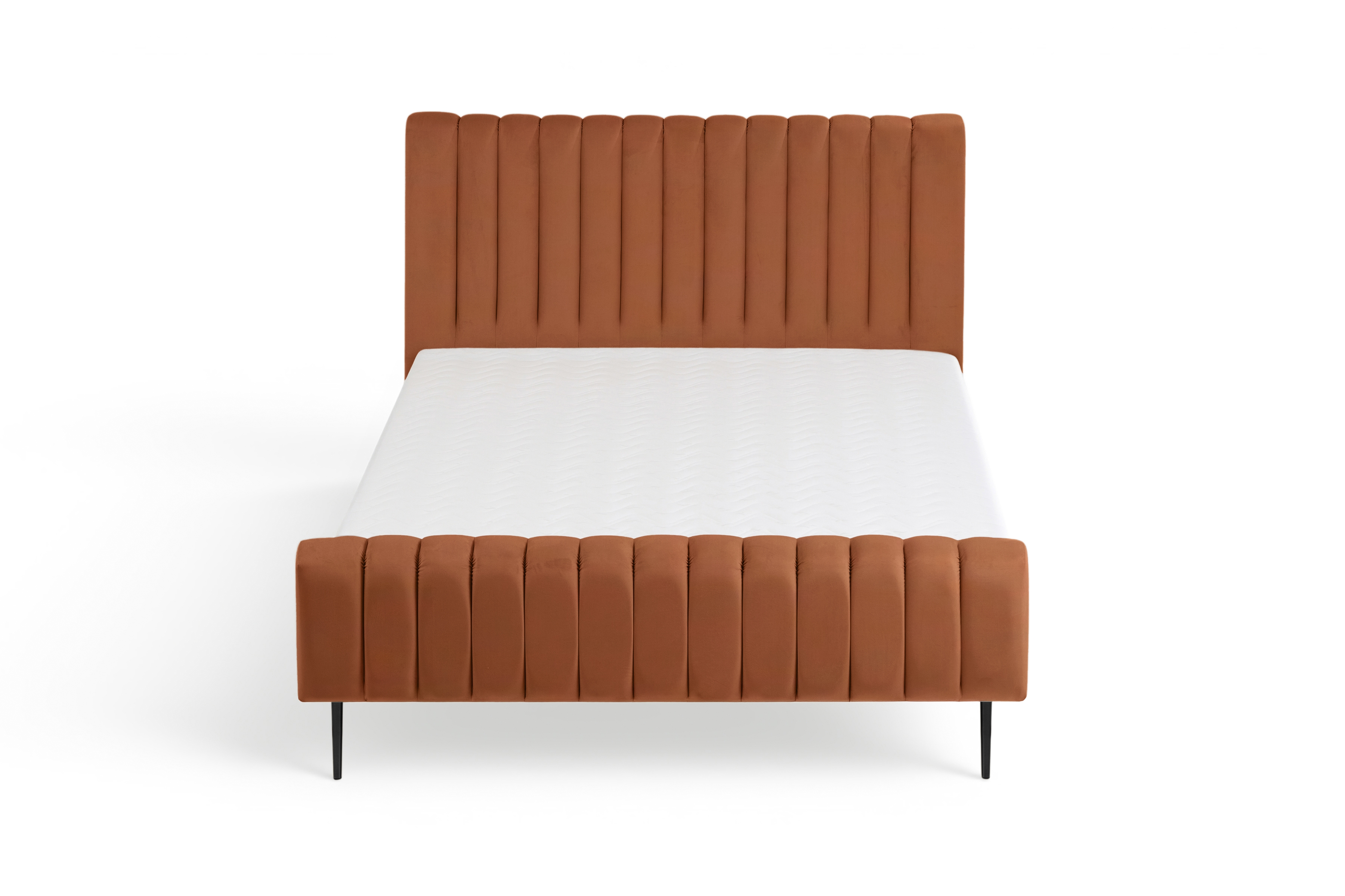 Łóżko tapicerowane Livani 160x200 - miedziany welur Velluto 33 / czarne nogi