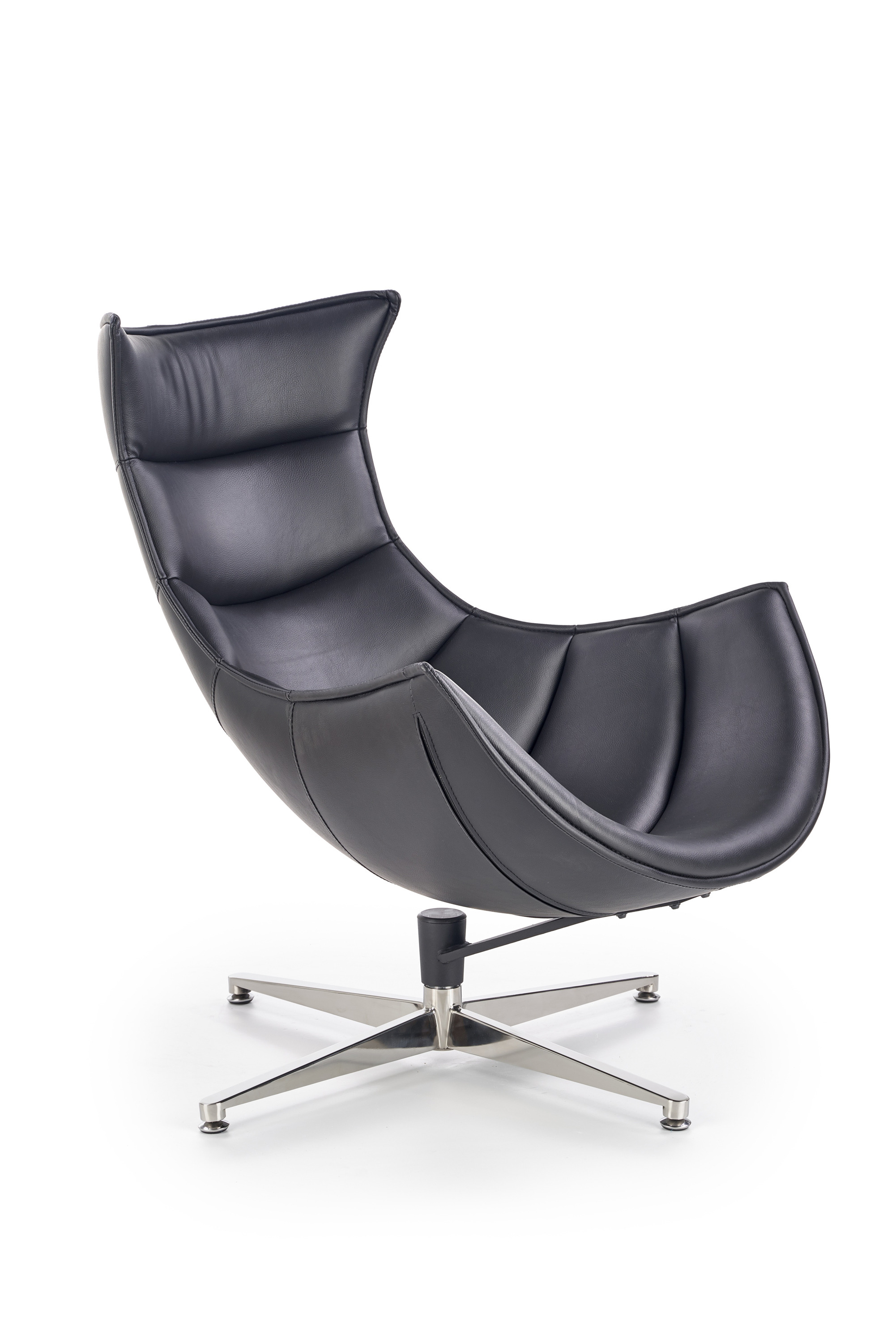 Luksusowy fotel wypoczynkowy LUXOR - czarny nowoczesny fotel 