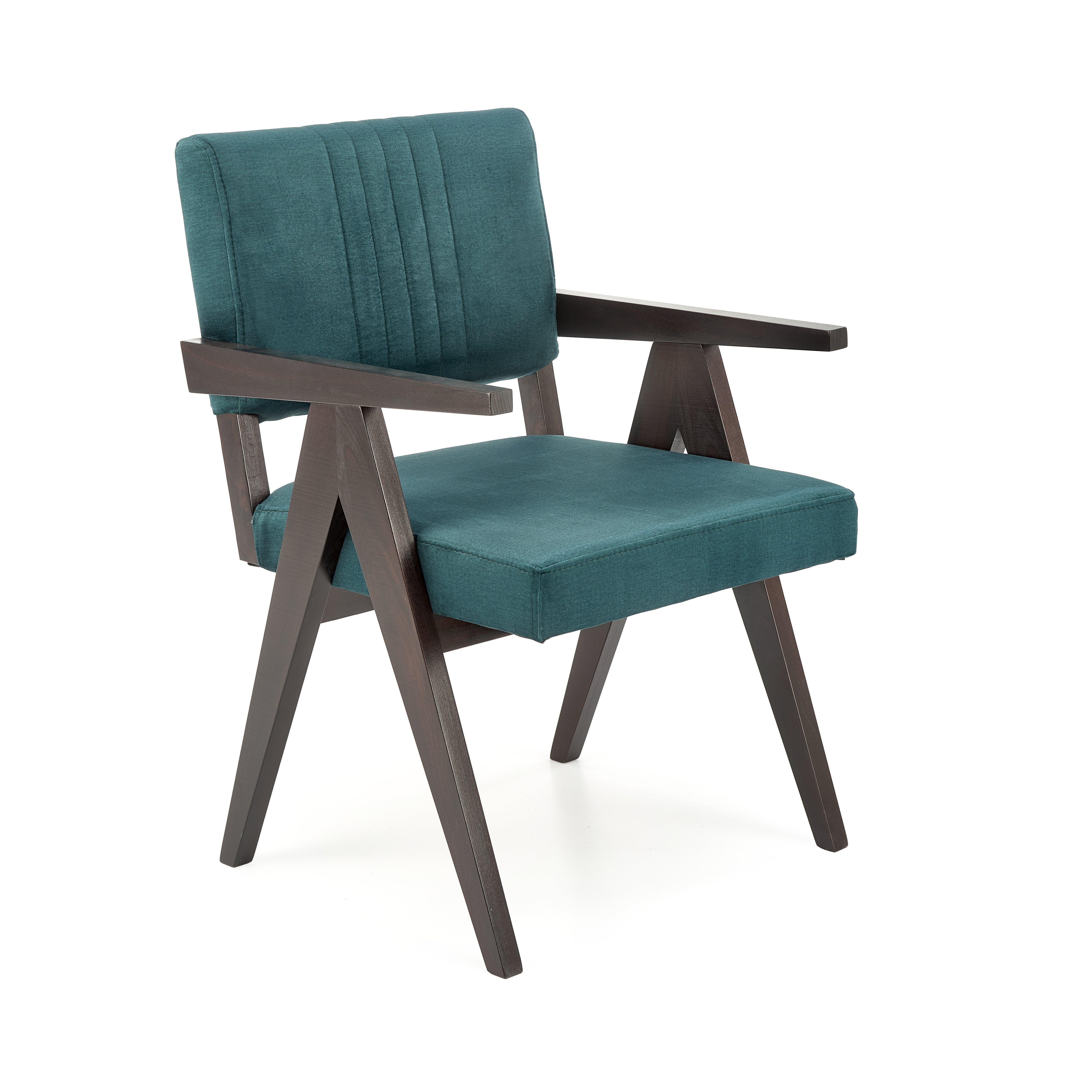 Krzesło tapicerowane z podłokietnikami Memory - heban / ciemny zielony memory krzesło heban / tap: monolith 37 (c.zielony)