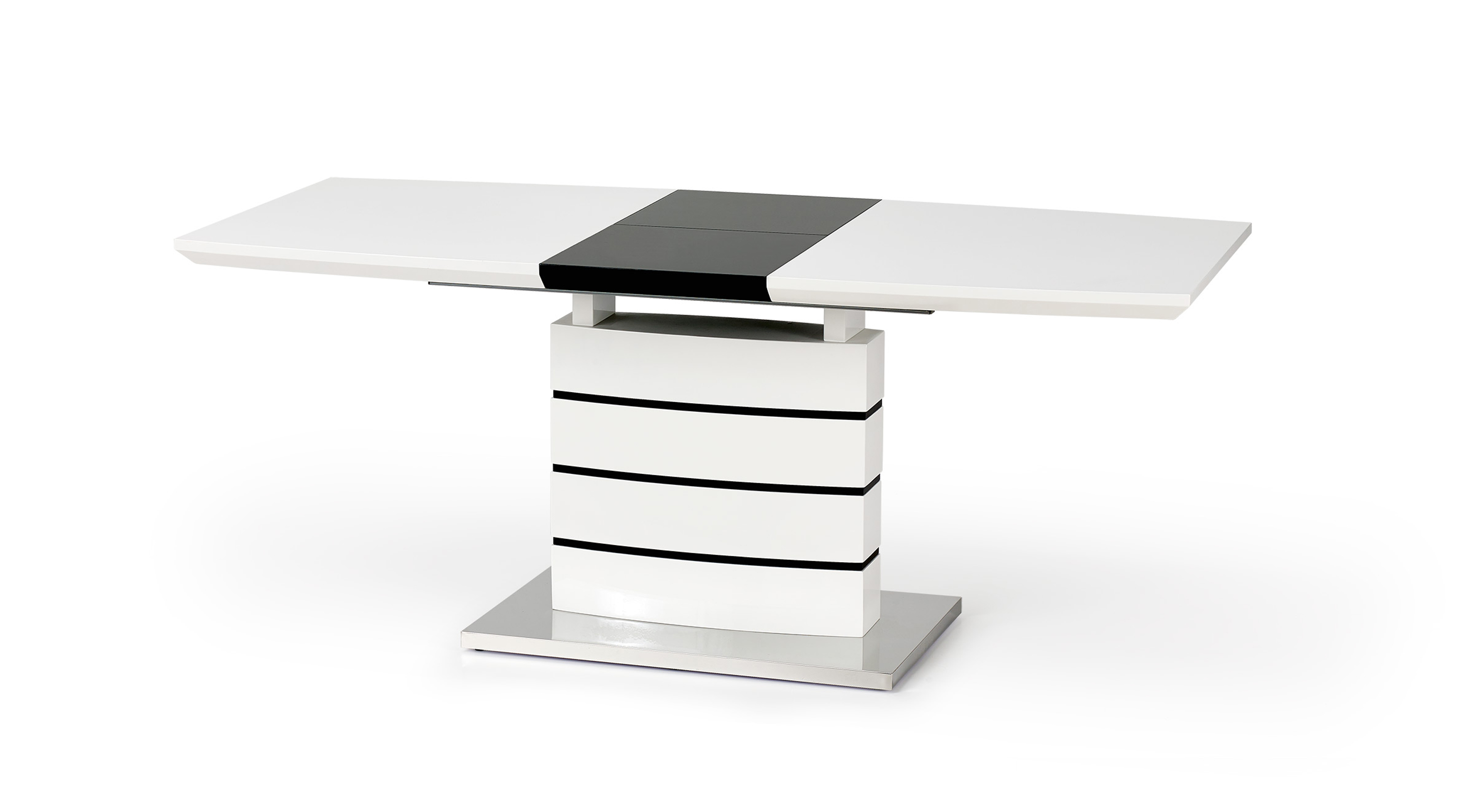 Rozkładany stół do jadalni Nord - biało / czarny rozkładany stół do jadalni nord - biało / czarny
