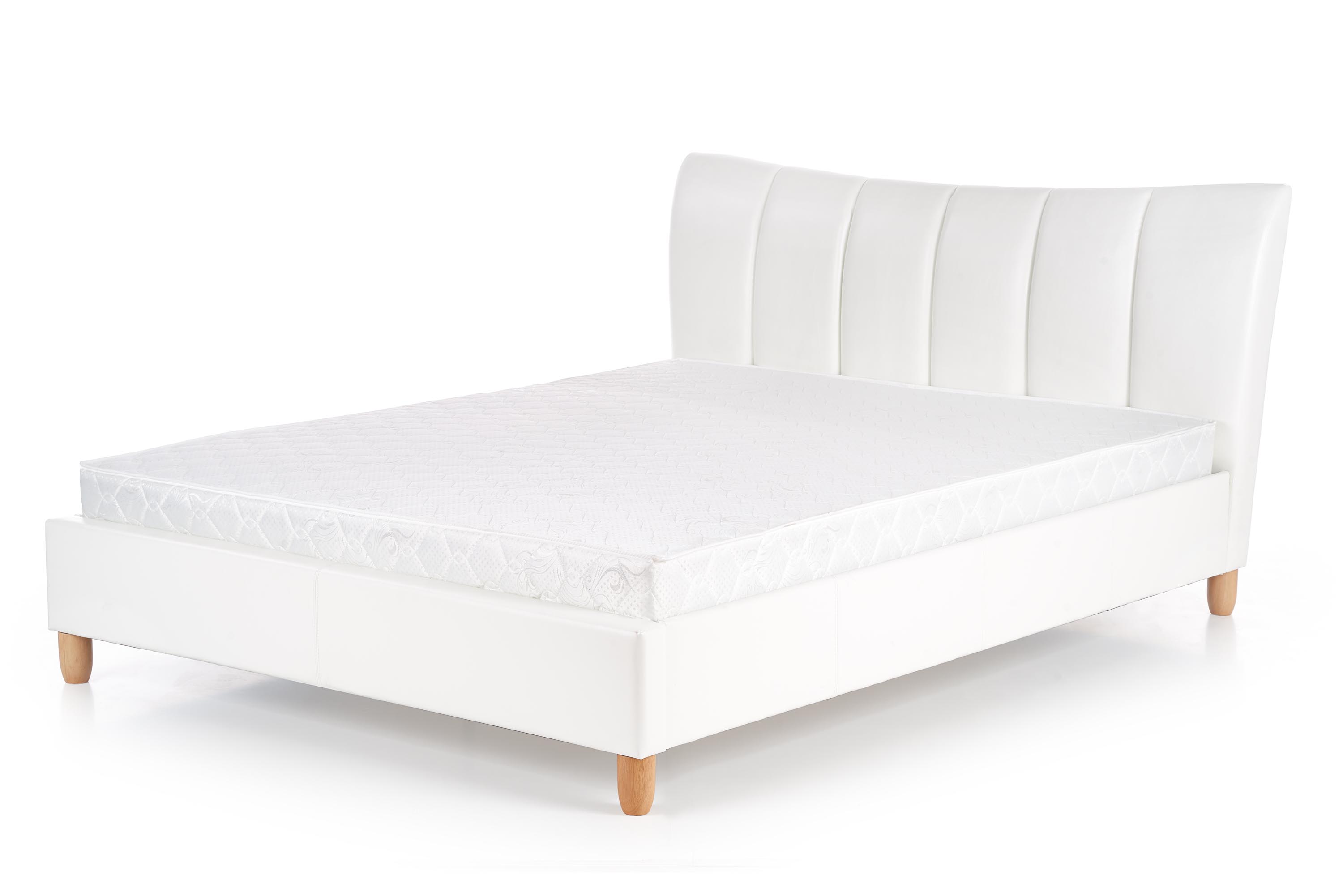 Łóżko tapicerowane Sandy 160x200 - biały sandy łóżko tapicerowane białe