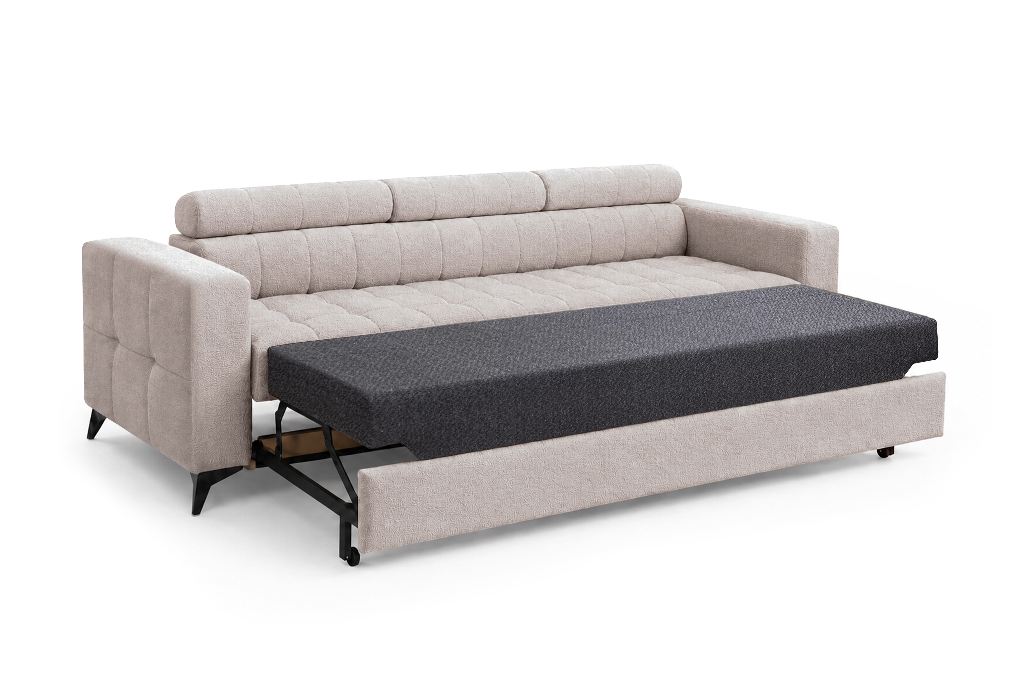 Sofa Nardo z funkcją spania - beżowy szenil Vibe 08