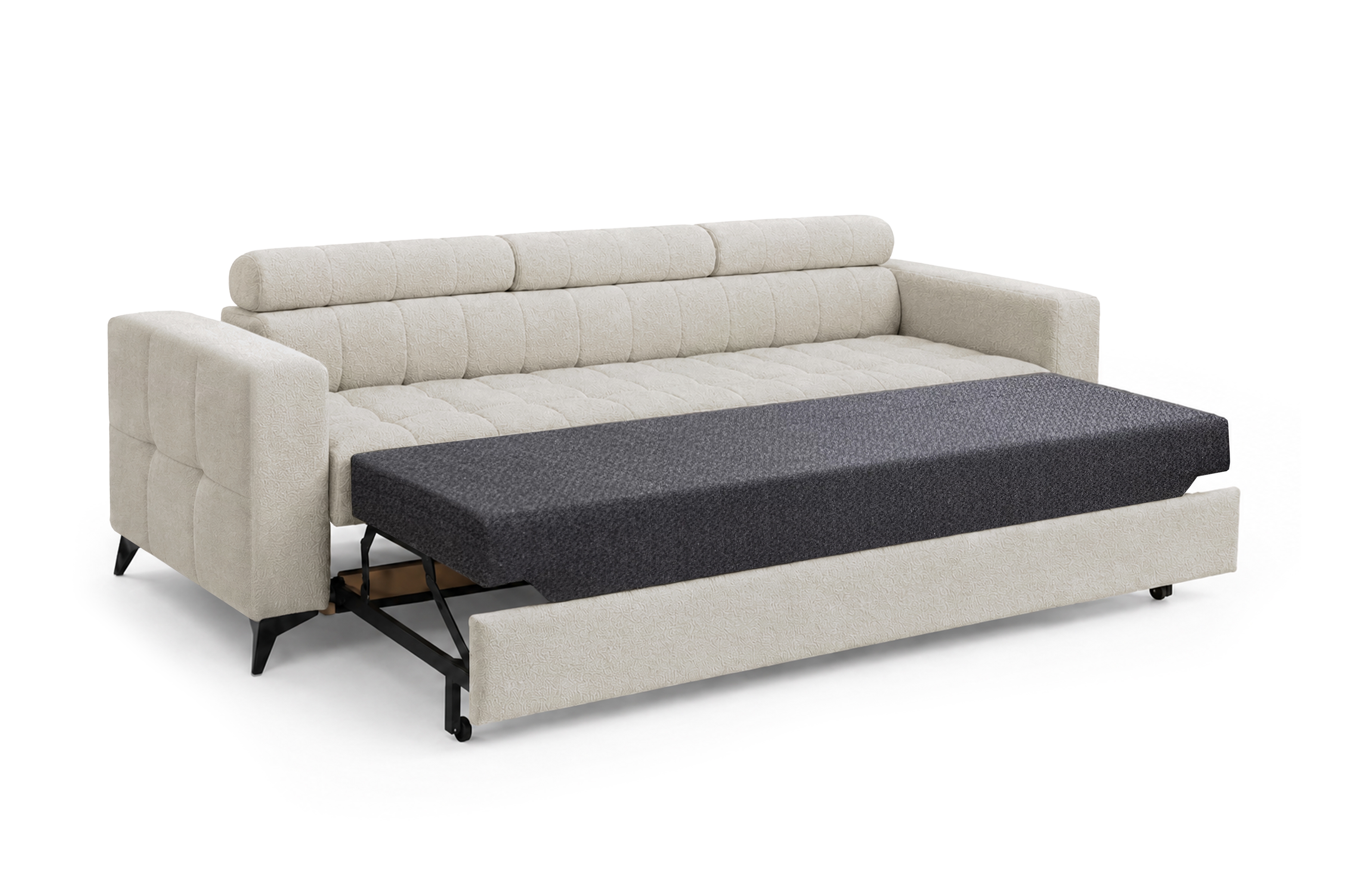 Sofa Nardo z funkcją spania - jasny beżowy szenil Vibe 06