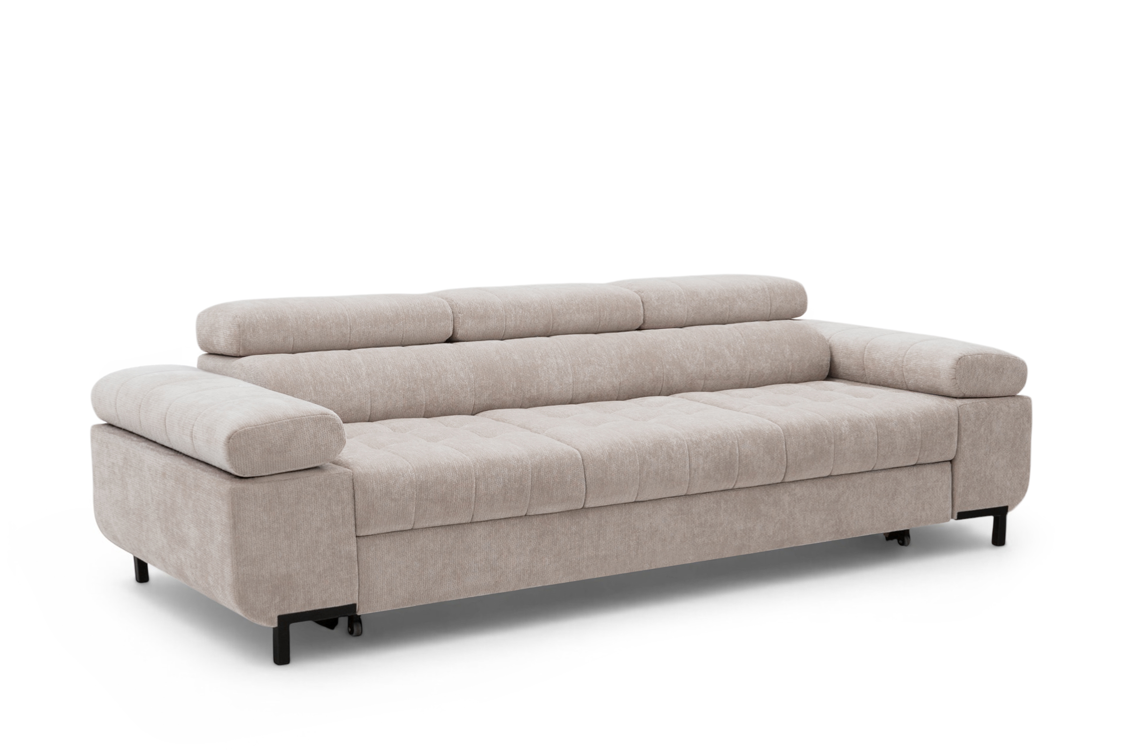 Sofa trzyosobowa Tyrion z funkcją spania - beżowy szenil Vibe 08